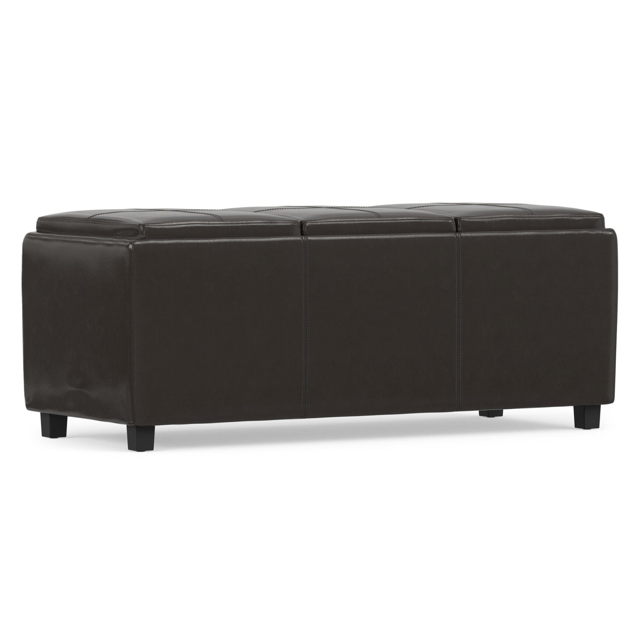 Ottoman Storage Ottoman with Trays, Tanners Brown, large