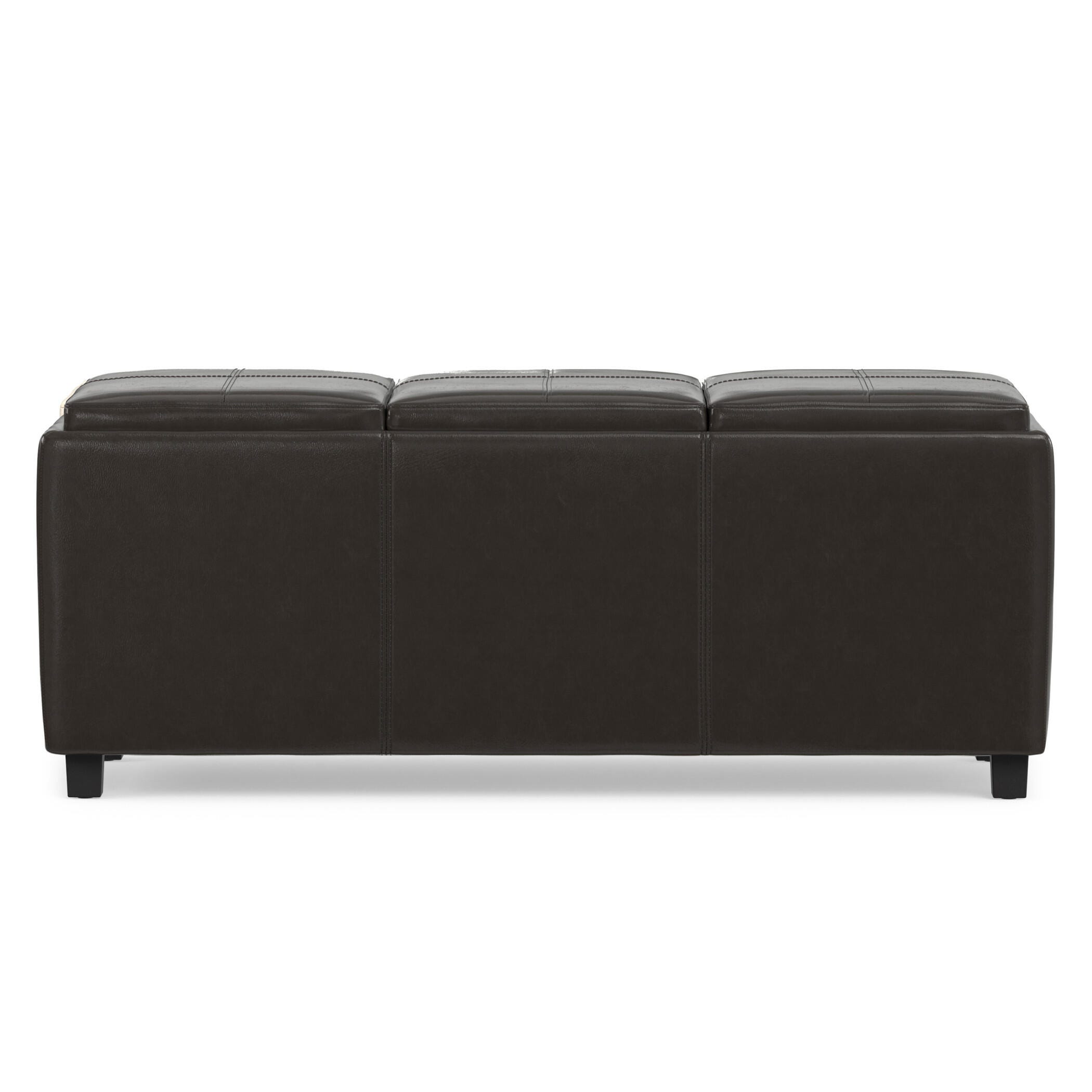 Ottoman Storage Ottoman with Trays, Tanners Brown, large