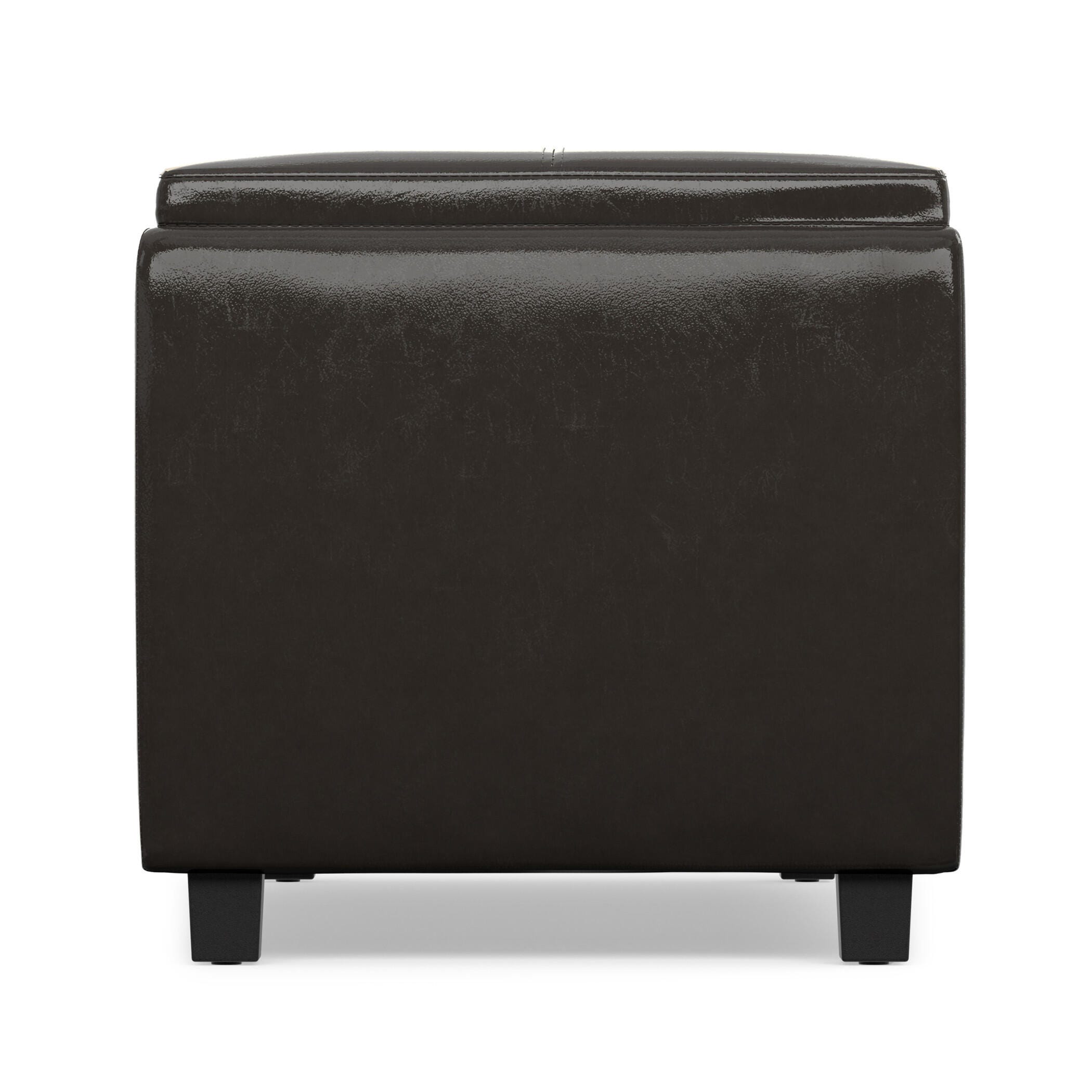 Ottoman Storage Ottoman with Trays, Tanners Brown, large
