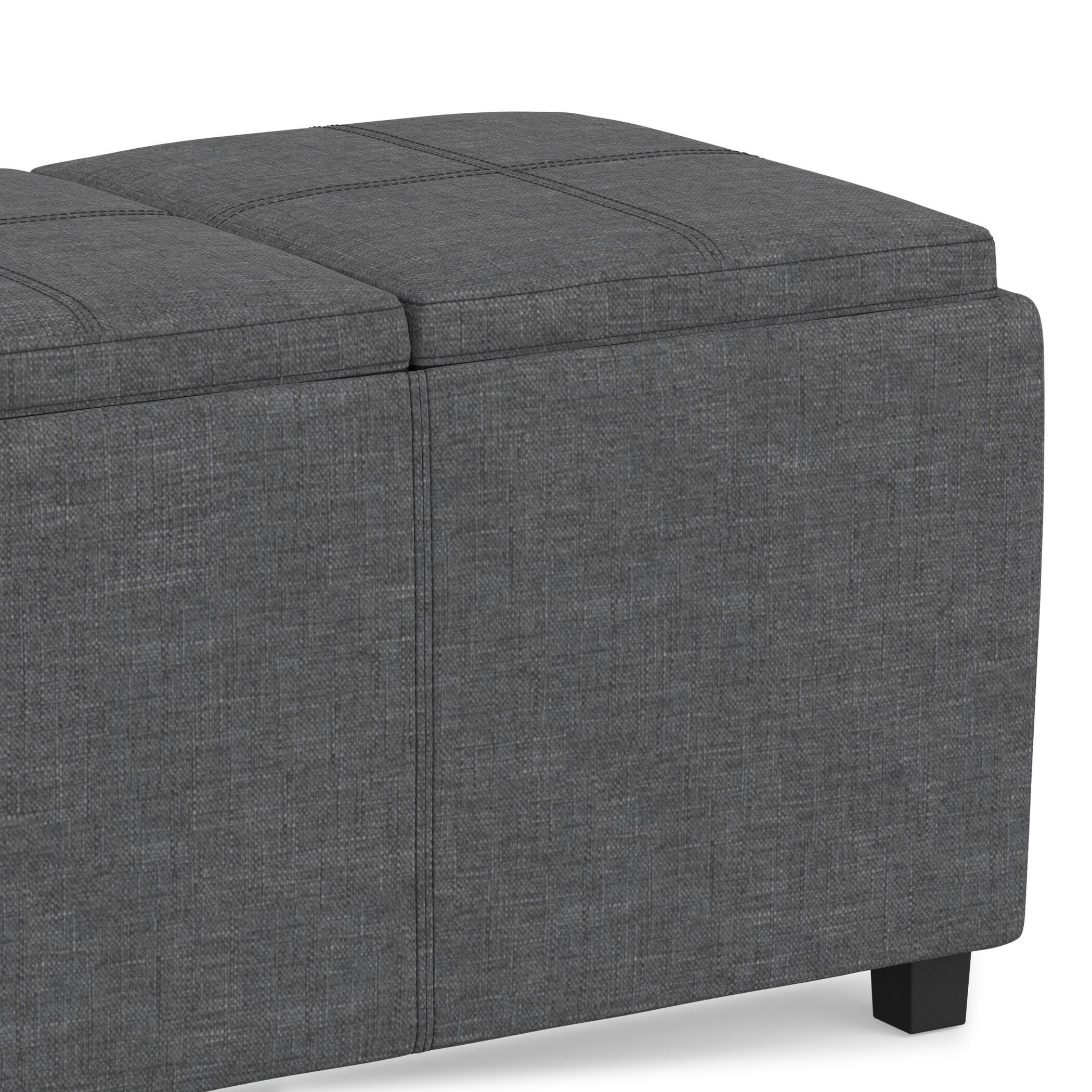 Ottoman Storage Ottoman with Trays, Slate Gray, large