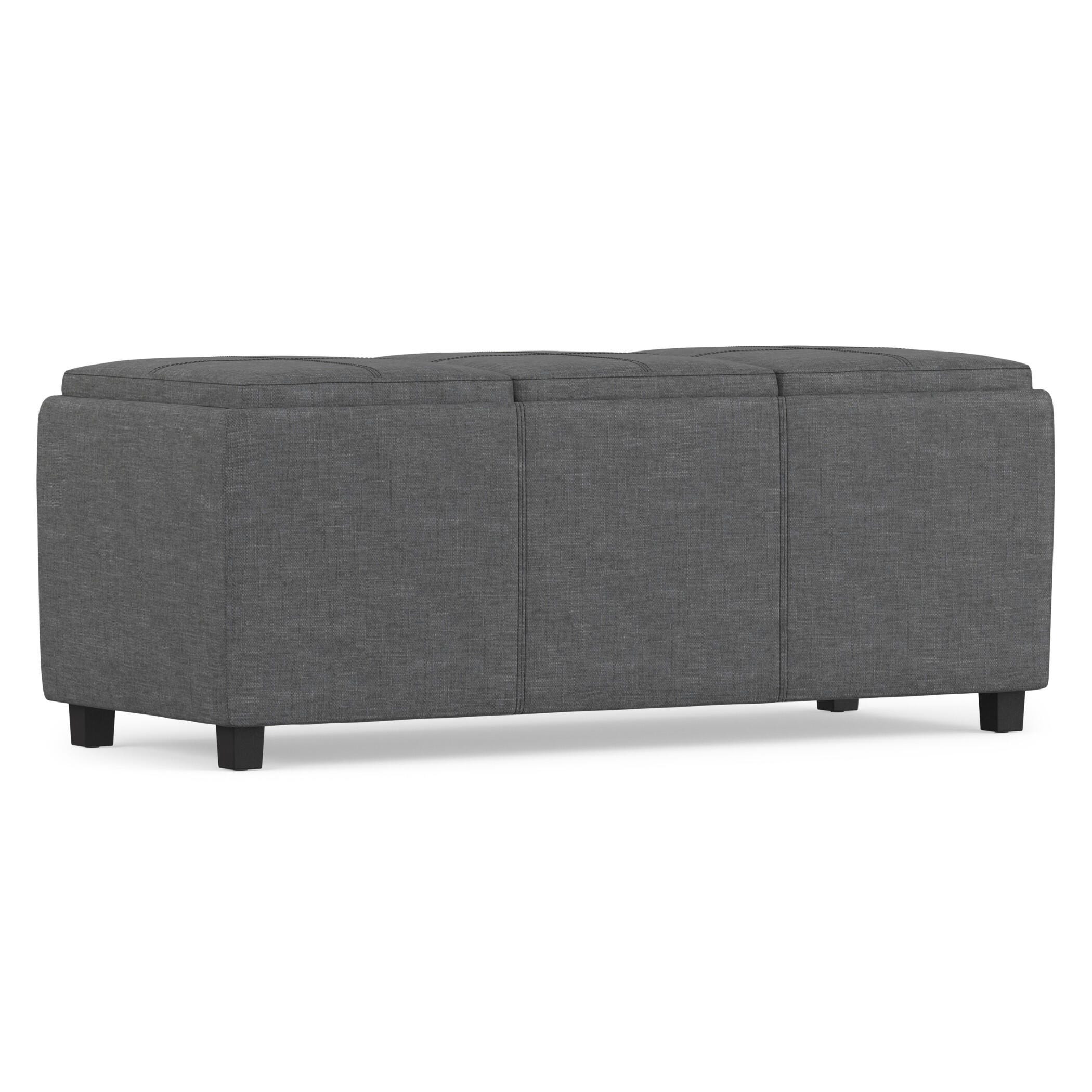 Ottoman Storage Ottoman with Trays, Slate Gray, large