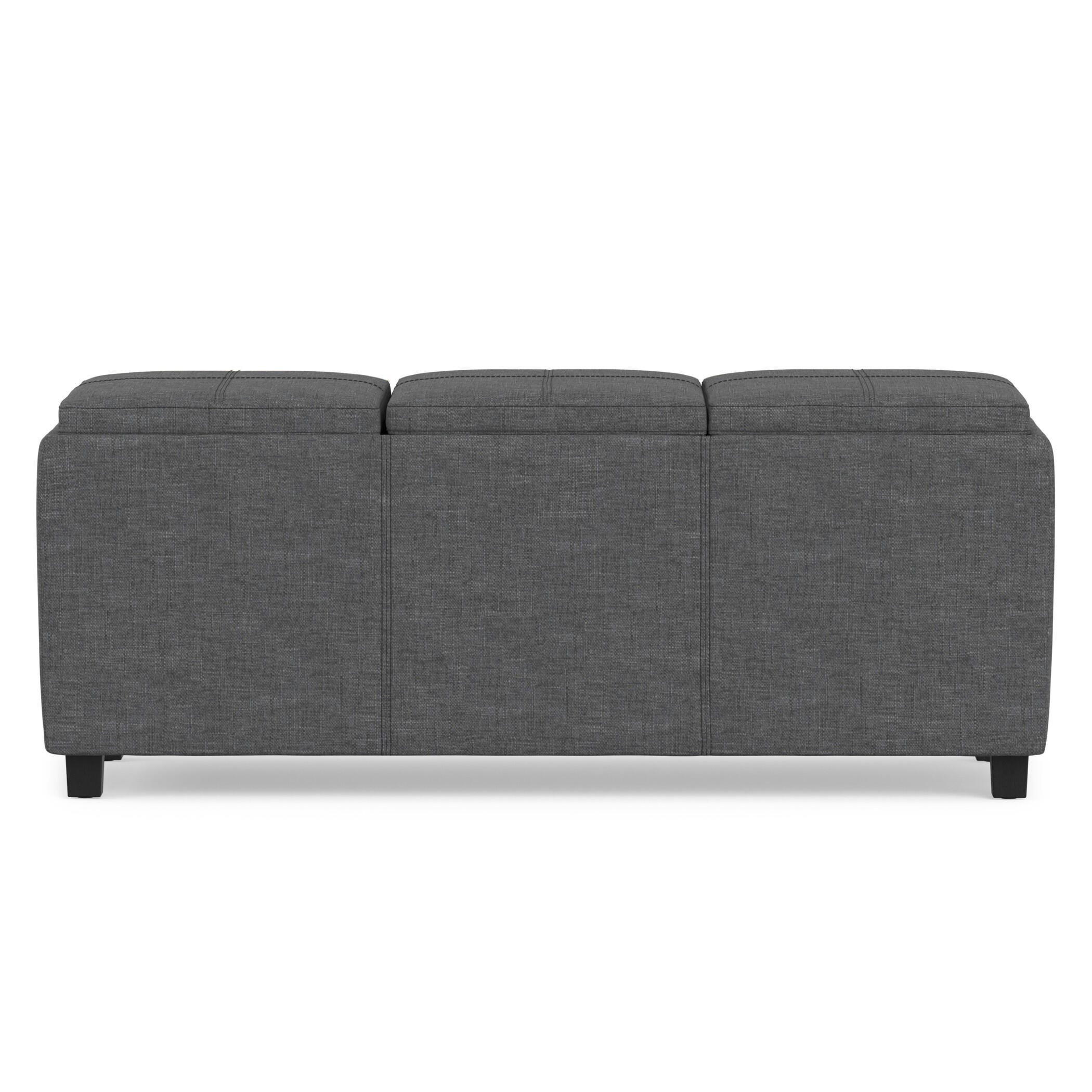 Ottoman Storage Ottoman with Trays, Slate Gray, large