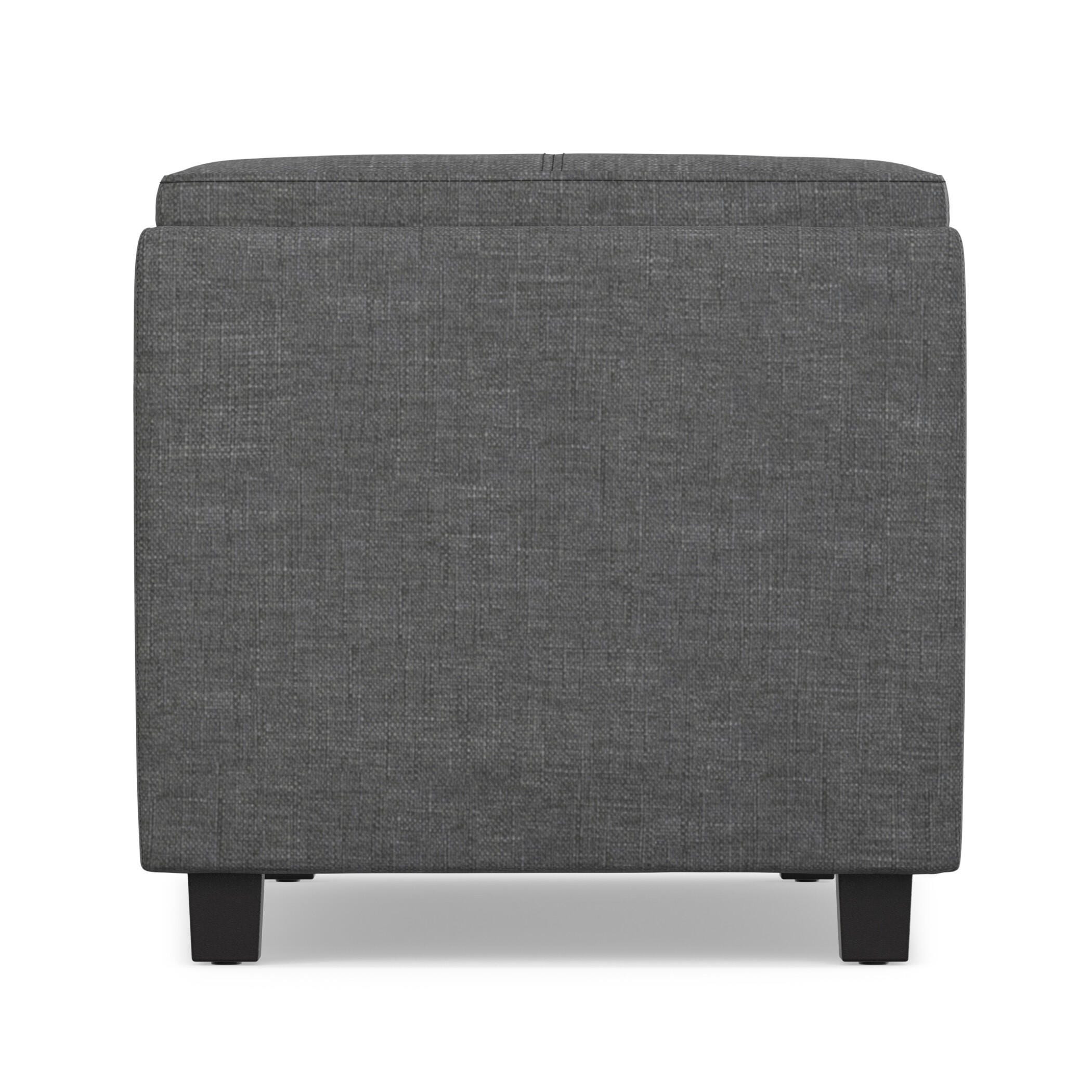 Ottoman Storage Ottoman with Trays, Slate Gray, large