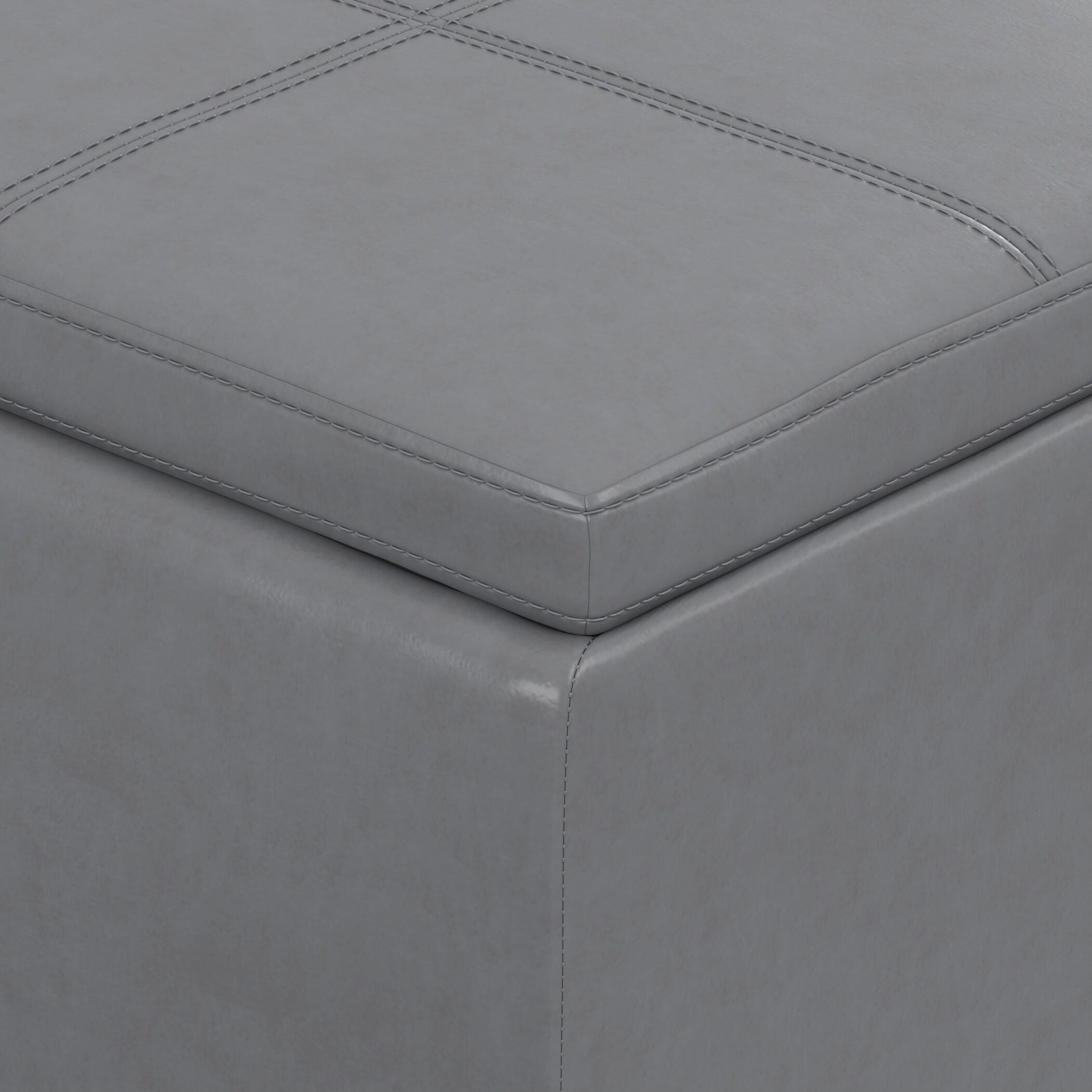 Ottoman Storage Ottoman with Trays, Stone Gray, large
