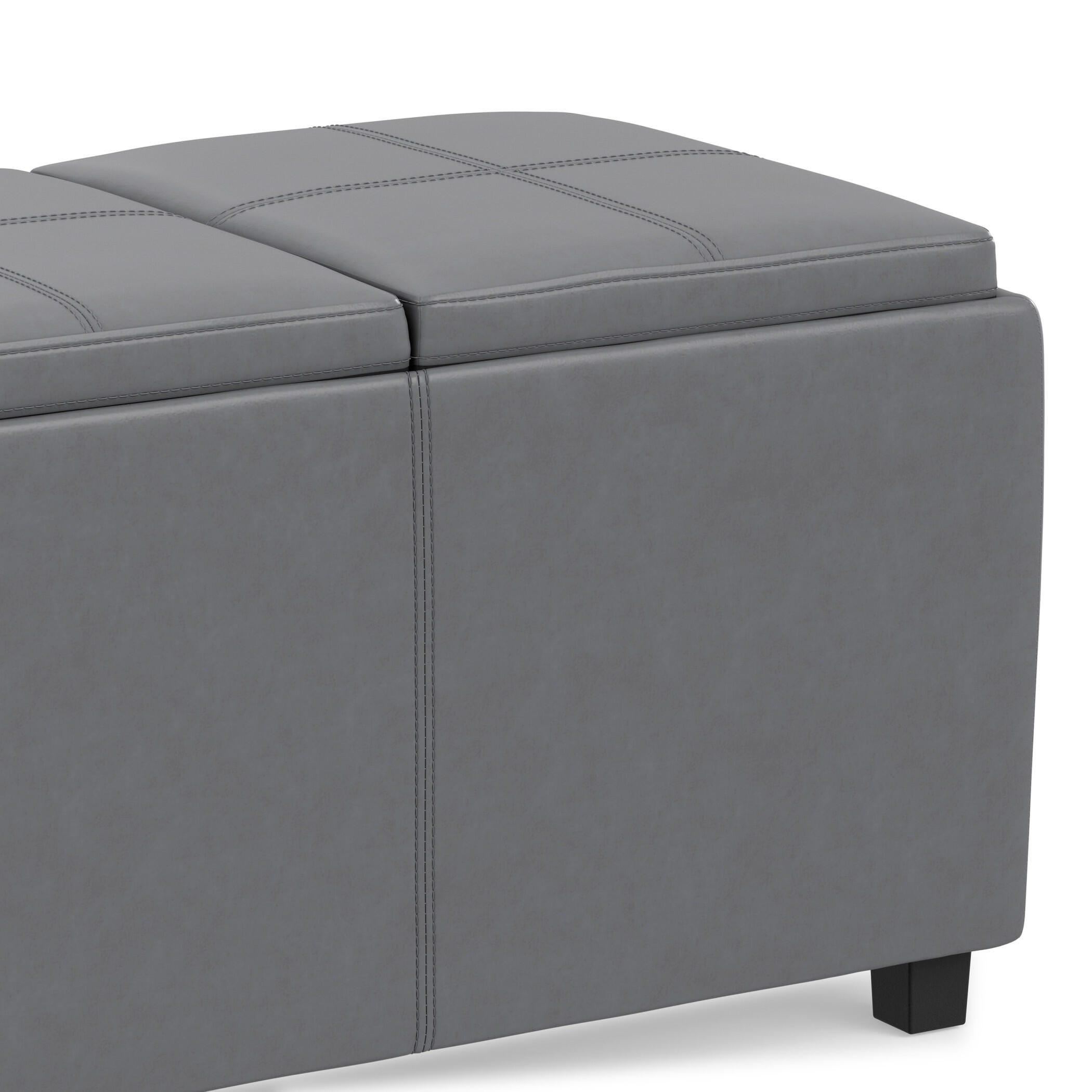 Ottoman Storage Ottoman with Trays, Stone Gray, large