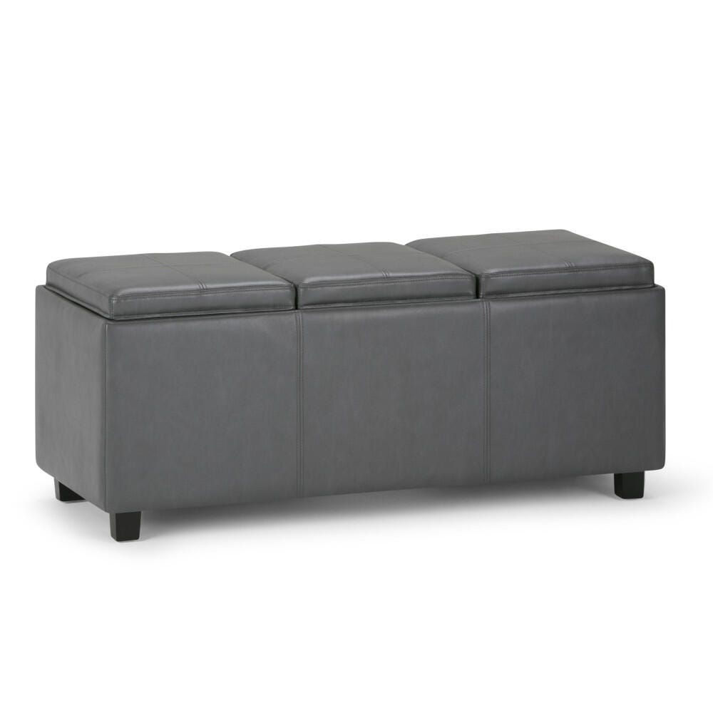 Ottoman Storage Ottoman with Trays, Stone Gray, large