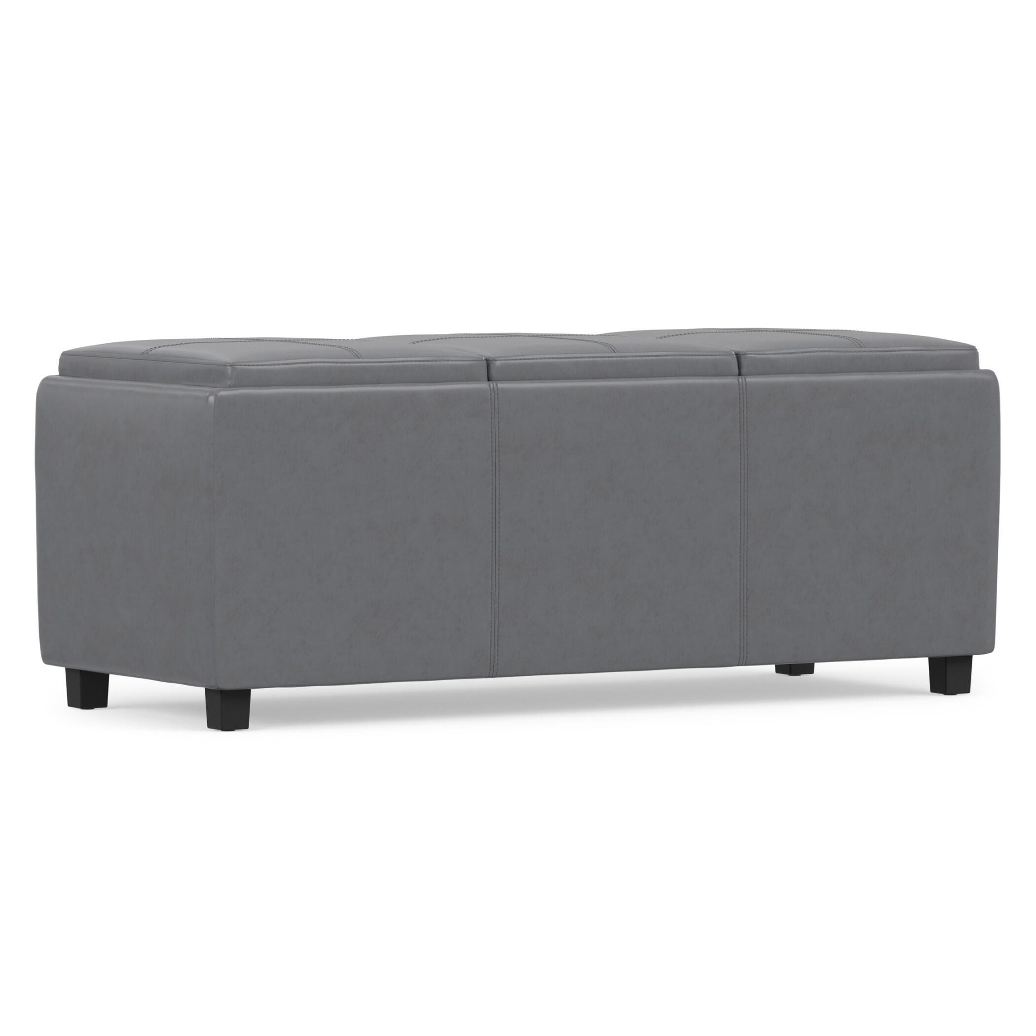 Ottoman Storage Ottoman with Trays, Stone Gray, large