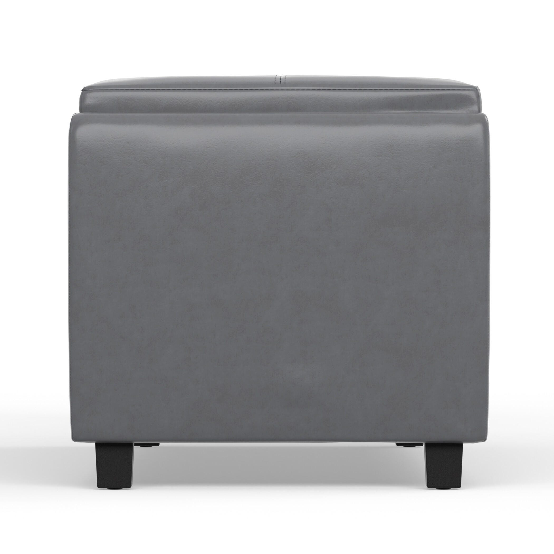 Ottoman Storage Ottoman with Trays, Stone Gray, large