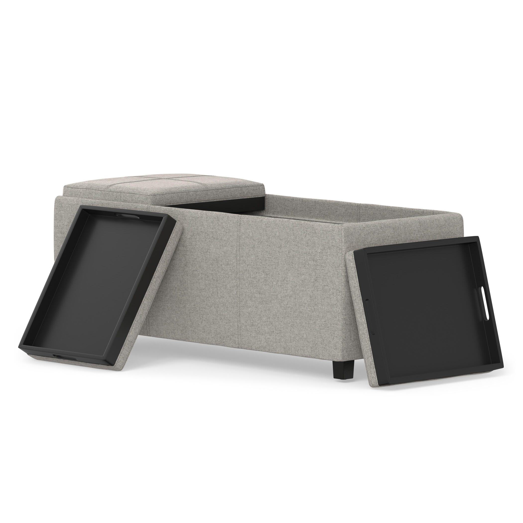 Ottoman Storage Ottoman with Trays, Cloud, large