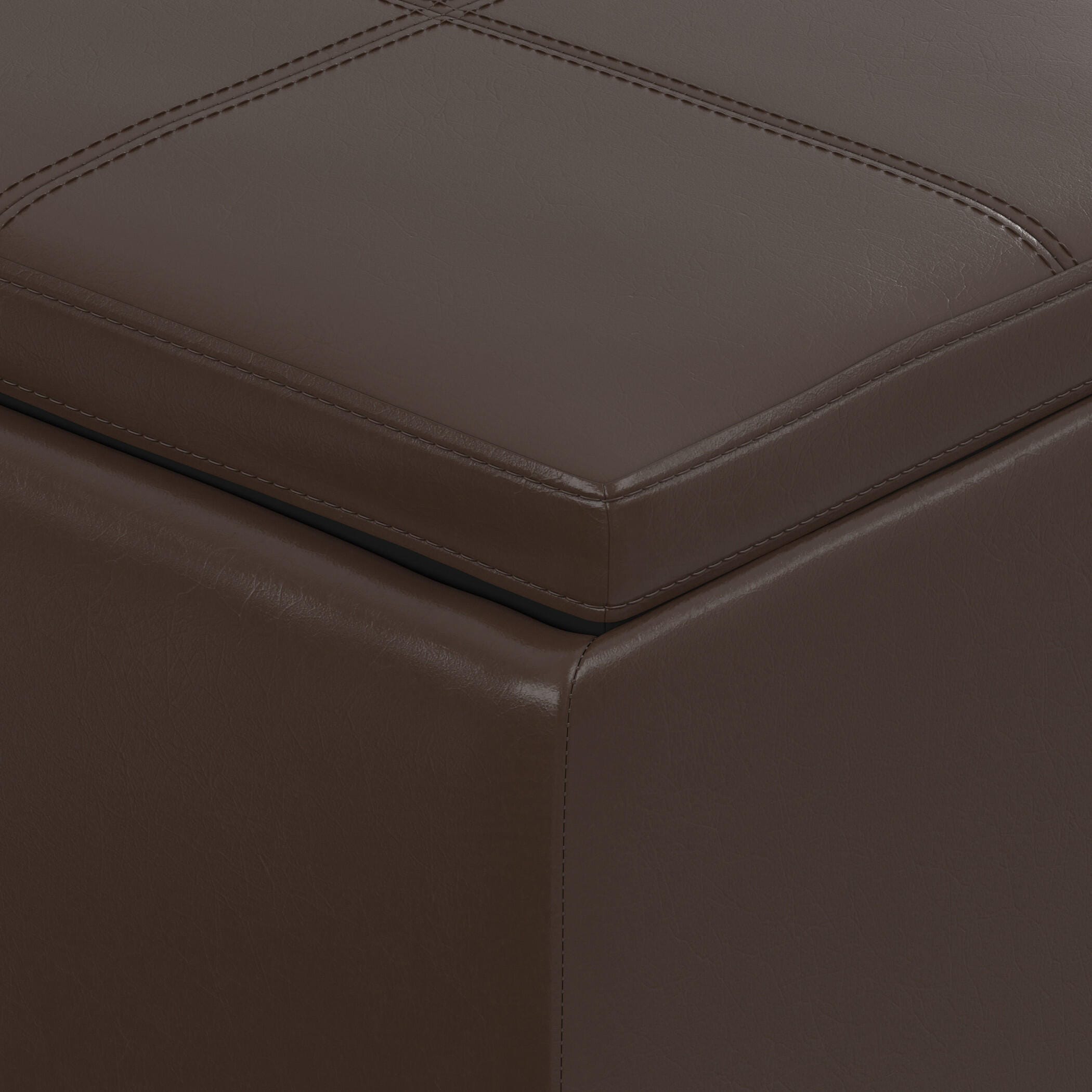 Ottoman Storage Ottoman with Trays, Chocolate, large