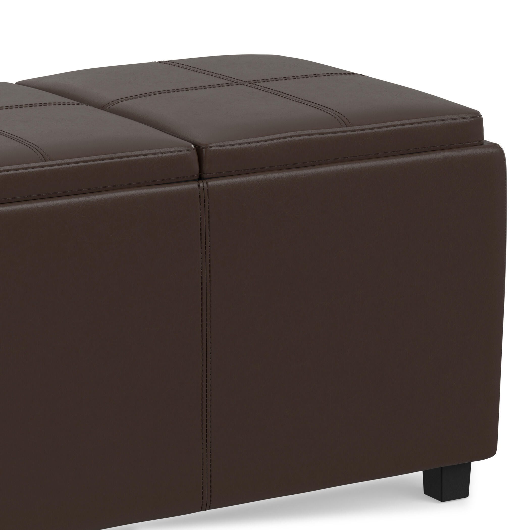 Ottoman Storage Ottoman with Trays, Chocolate, large