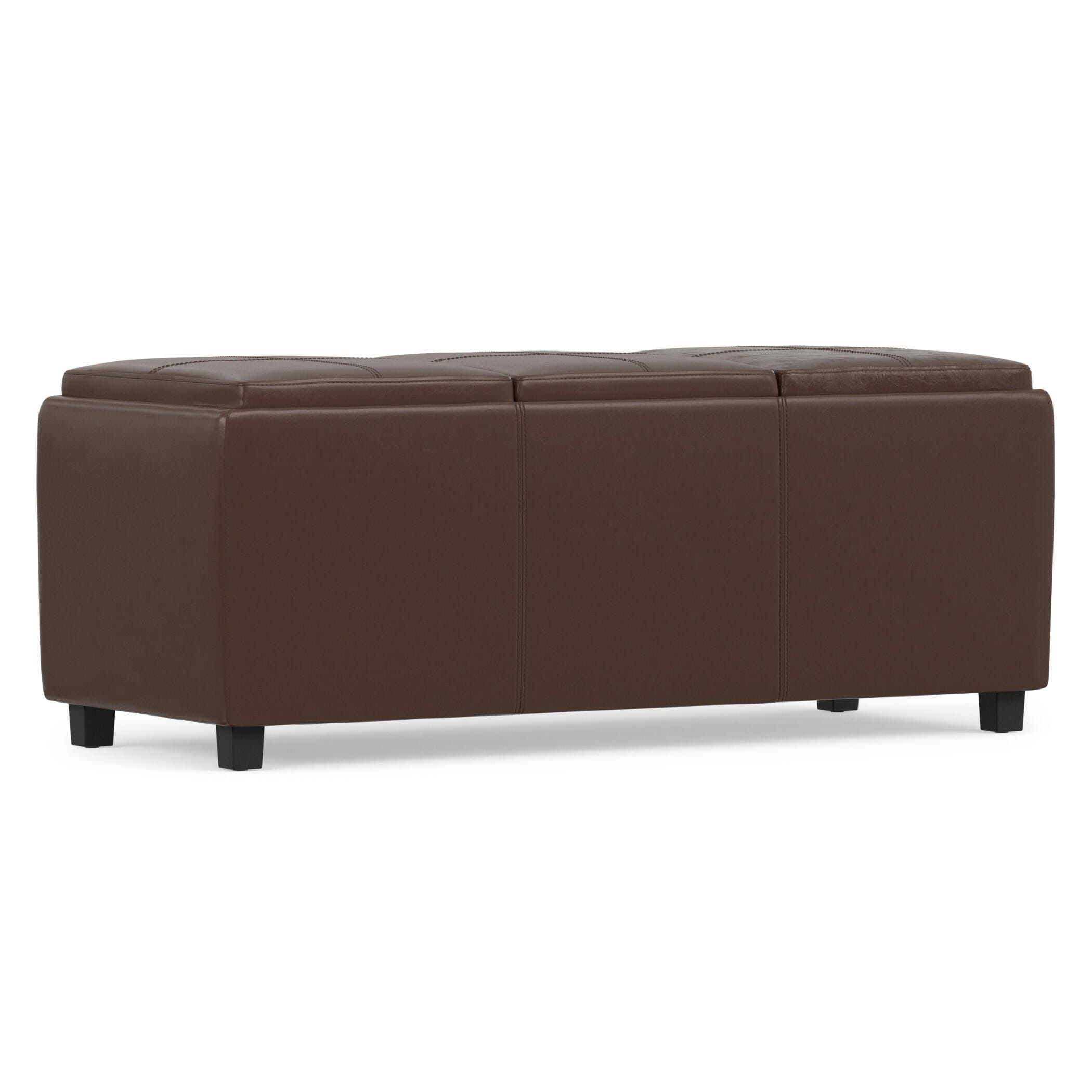 Ottoman Storage Ottoman with Trays, Chocolate, large