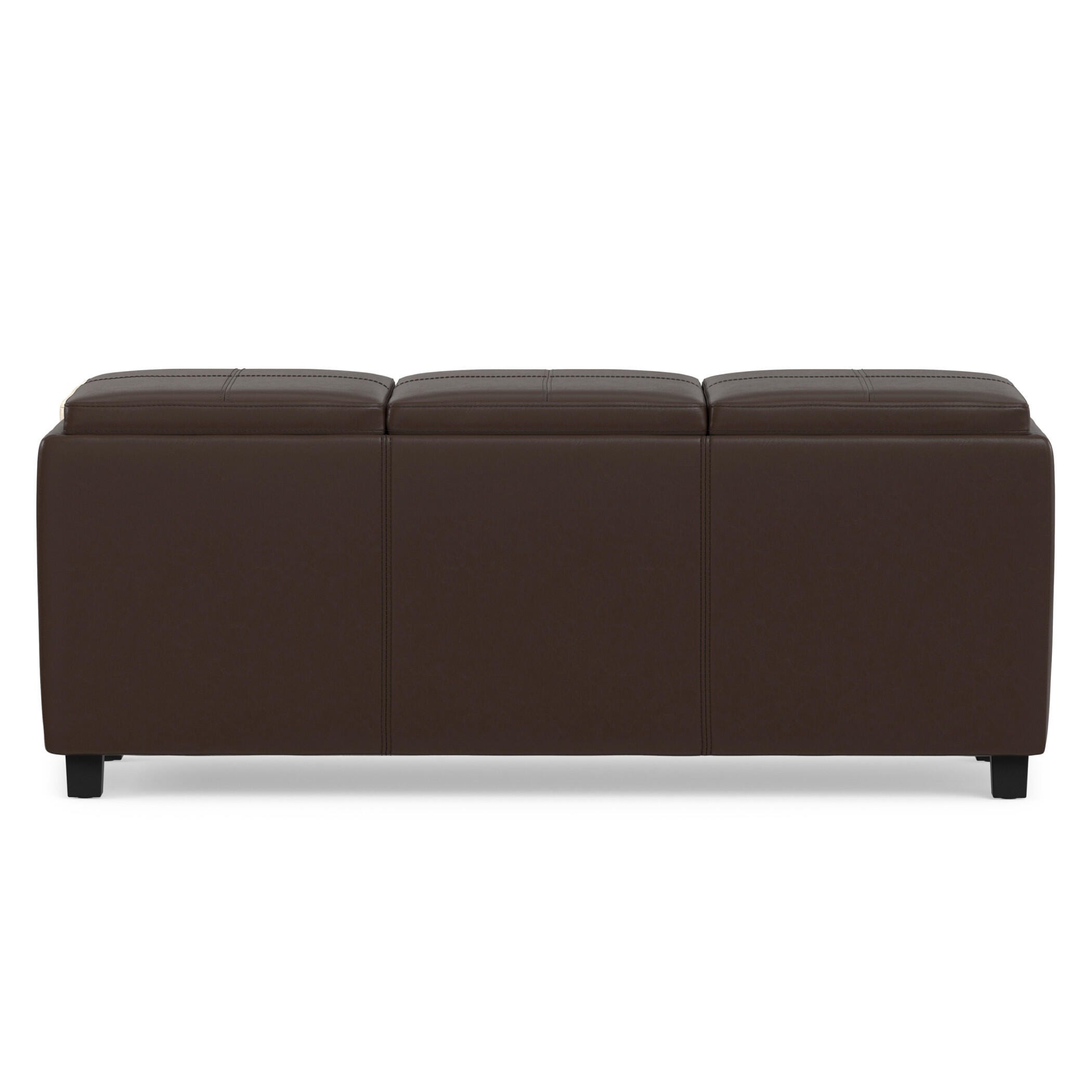 Ottoman Storage Ottoman with Trays, Chocolate, large
