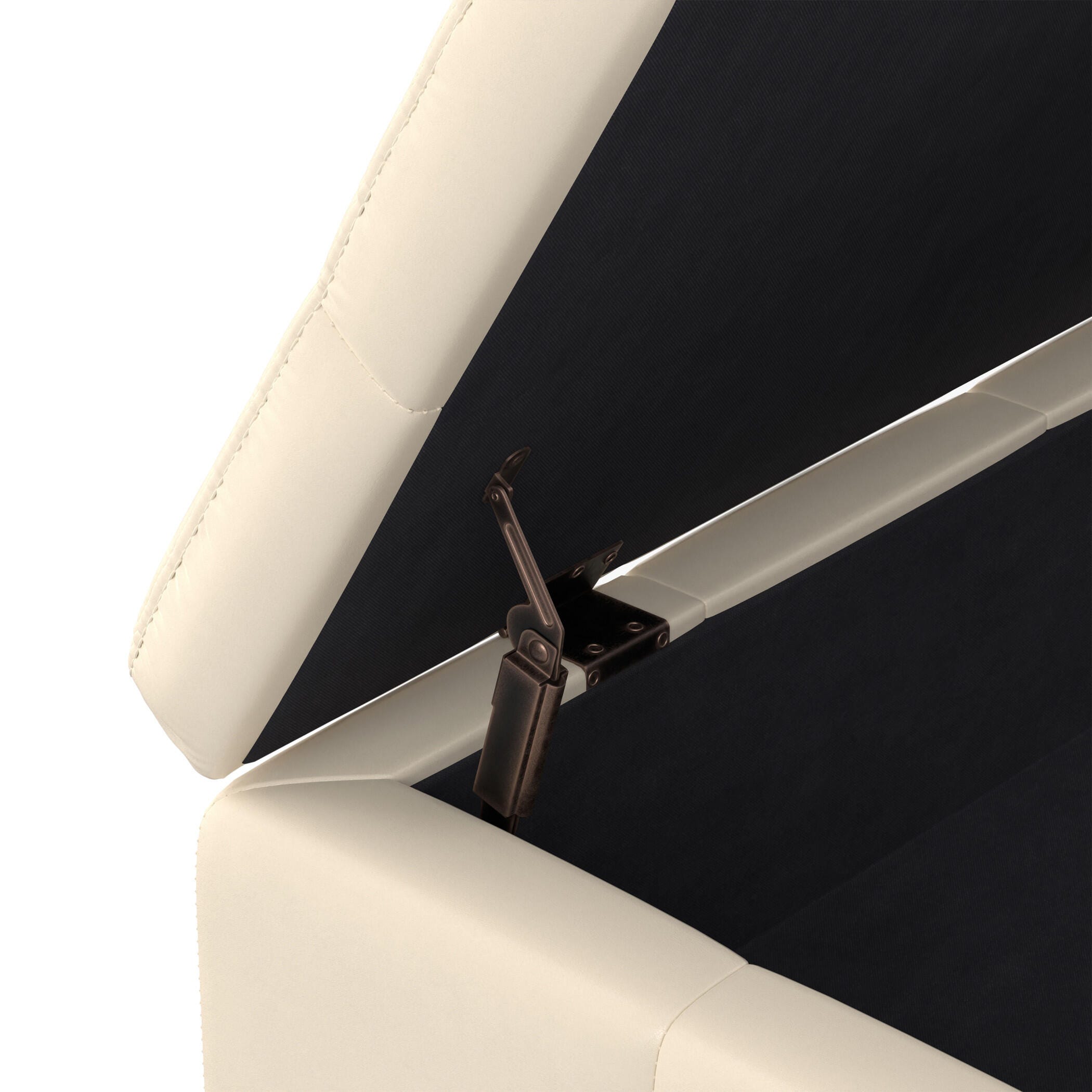 Ottoman Coffee Table Storage Ottoman, Satin Cream, large