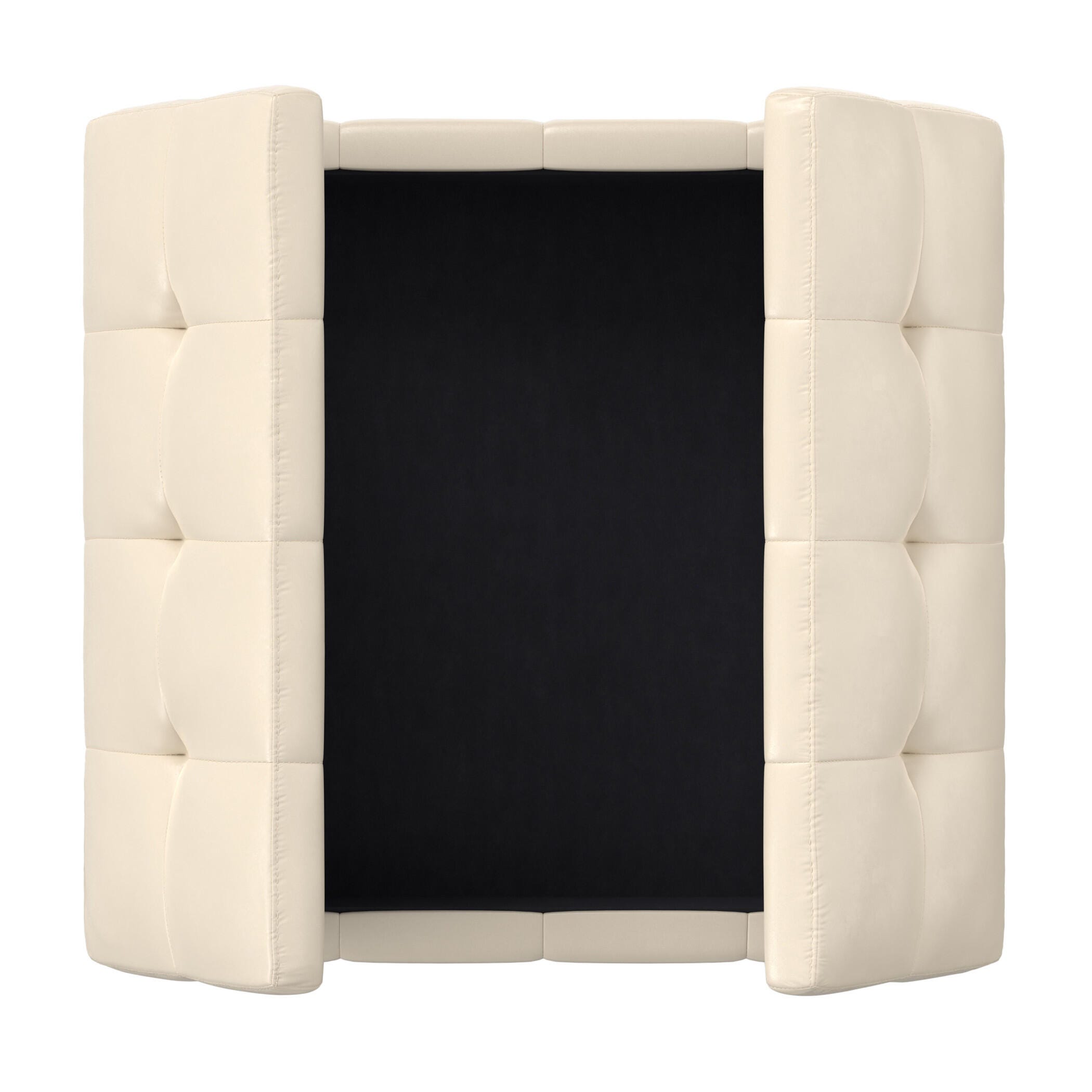 Ottoman Coffee Table Storage Ottoman, Satin Cream, large