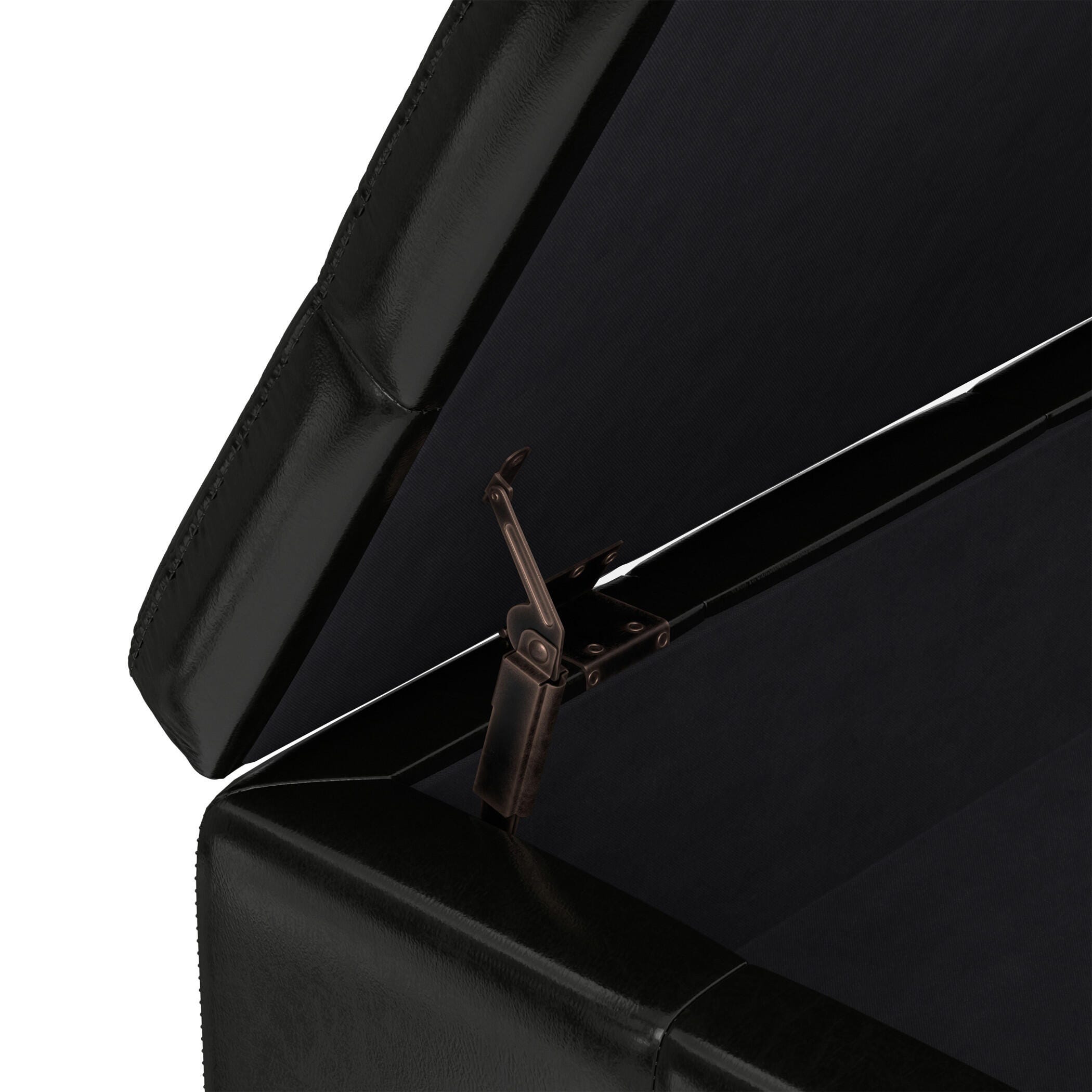 Ottoman Coffee Table Storage Ottoman, Midnight Black, large