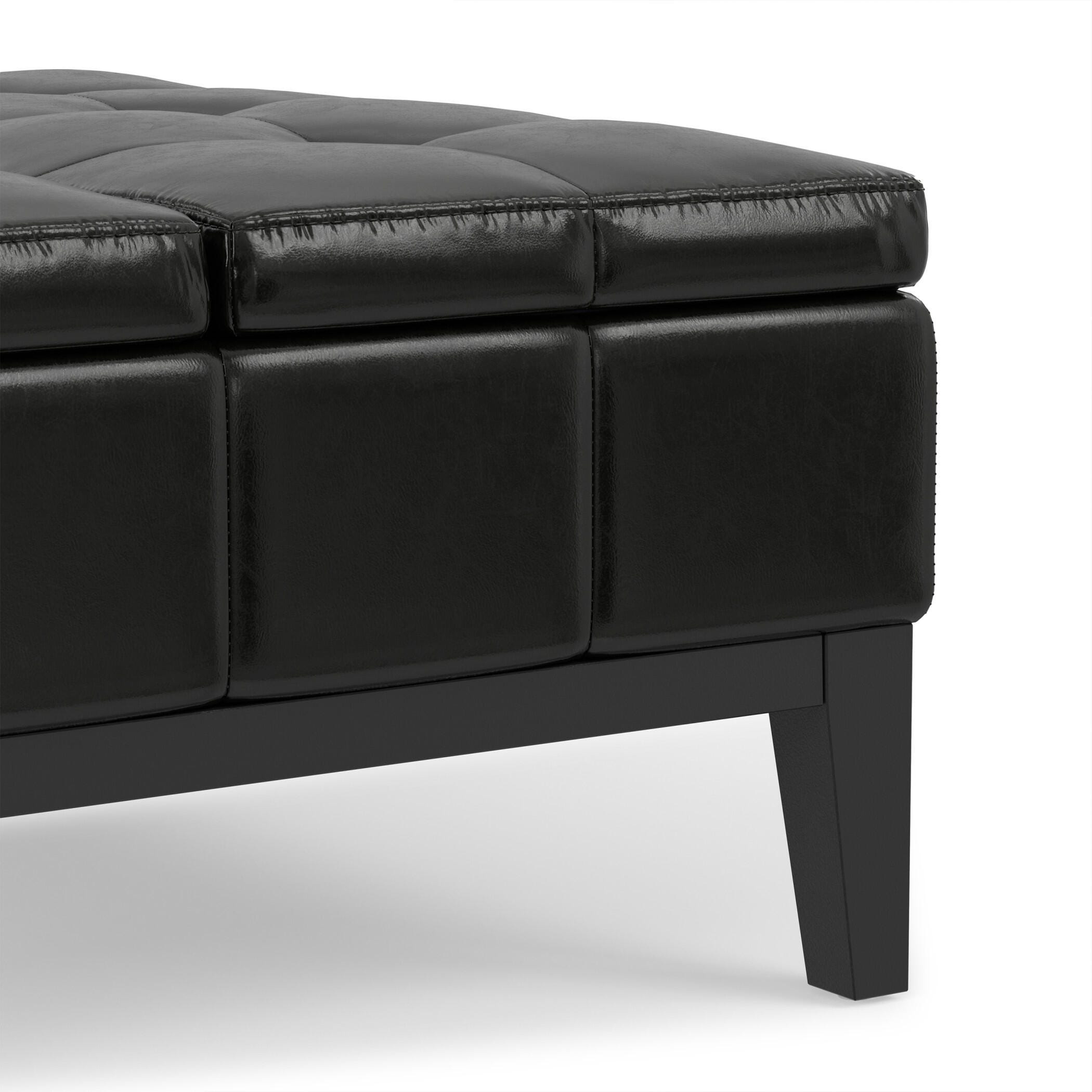 Ottoman Coffee Table Storage Ottoman, Midnight Black, large