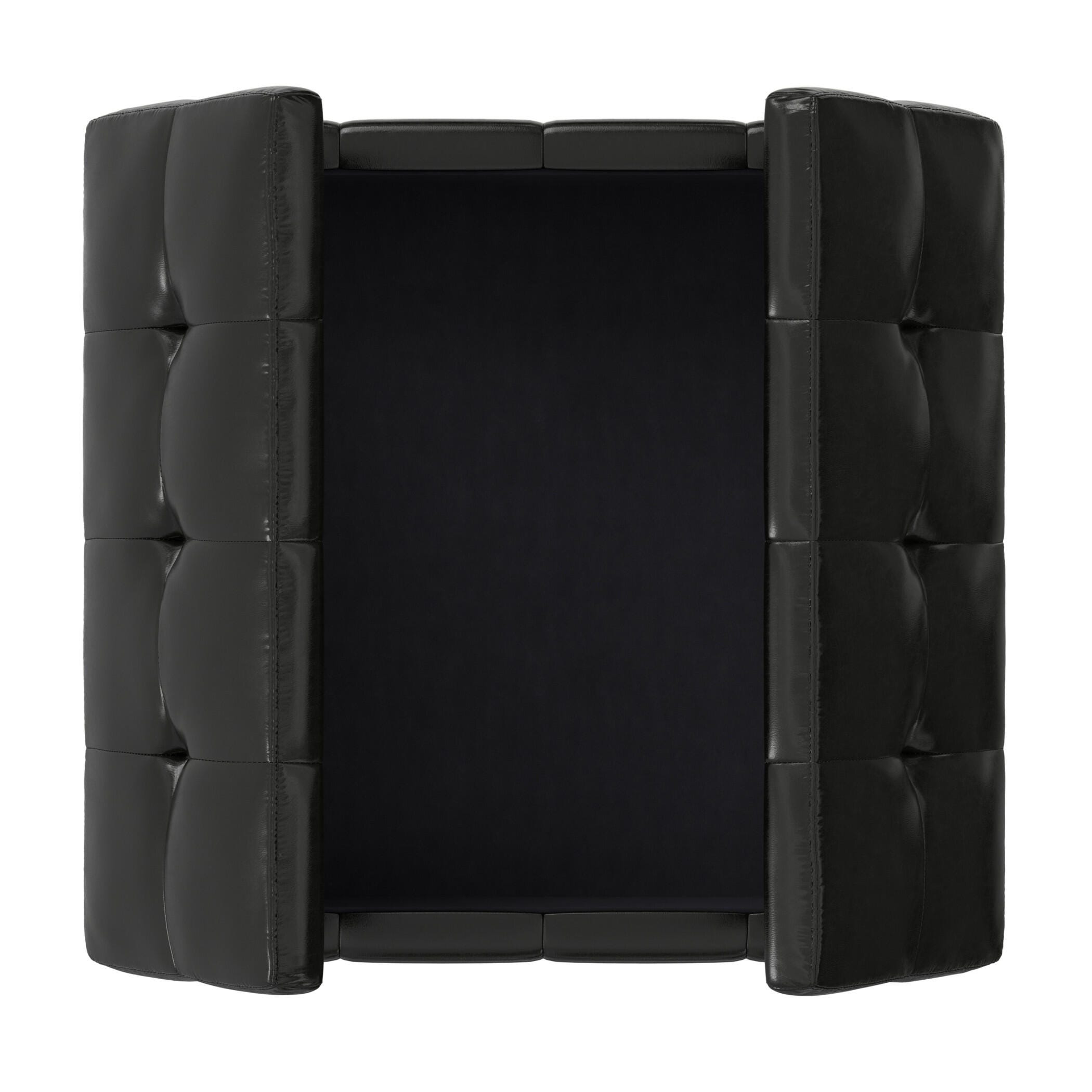Ottoman Coffee Table Storage Ottoman, Midnight Black, large