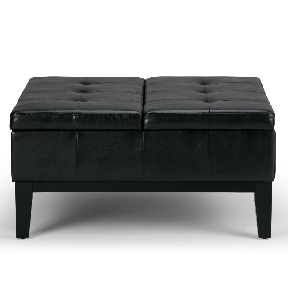 Ottoman Coffee Table Storage Ottoman, Midnight Black, large