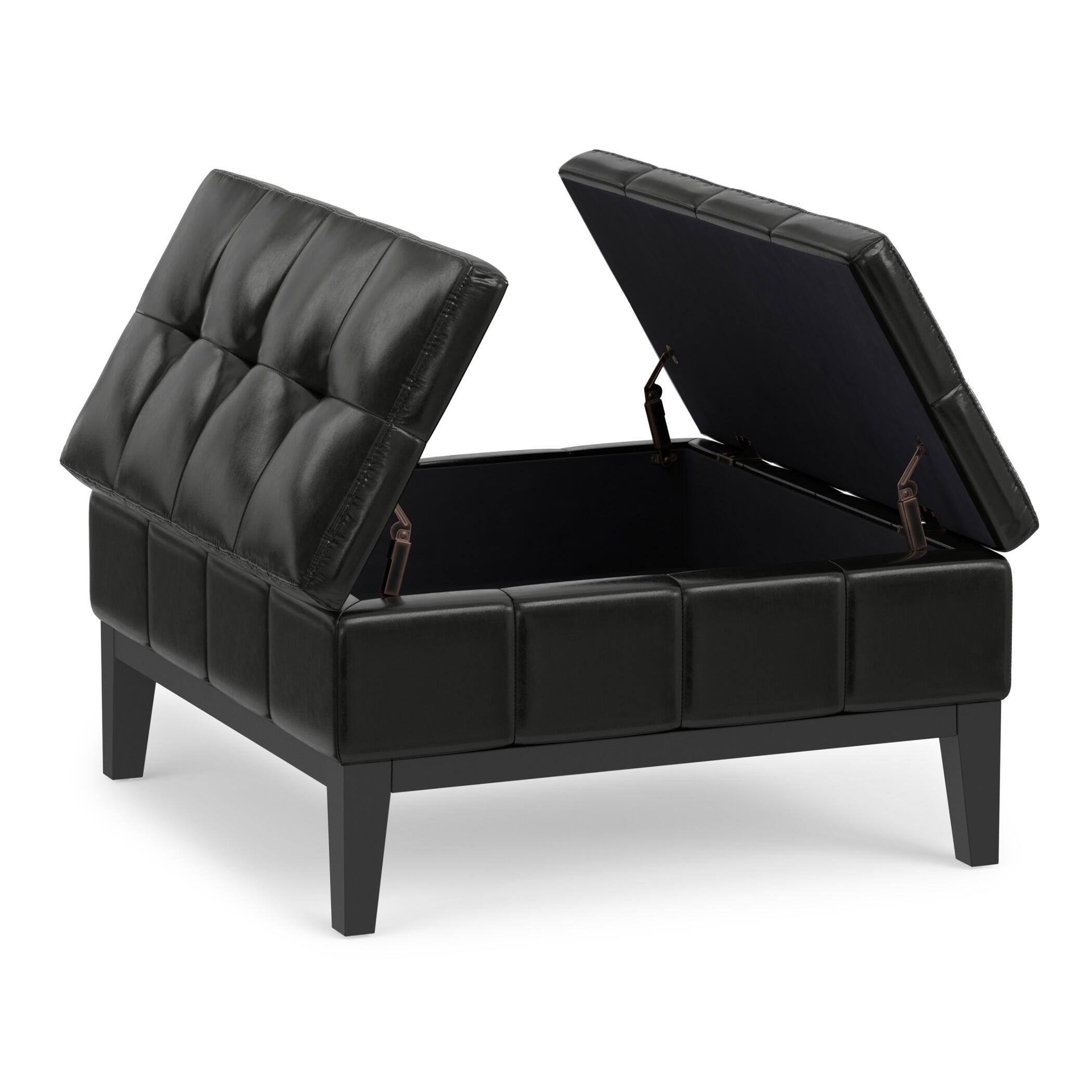 Ottoman Coffee Table Storage Ottoman, Midnight Black, large