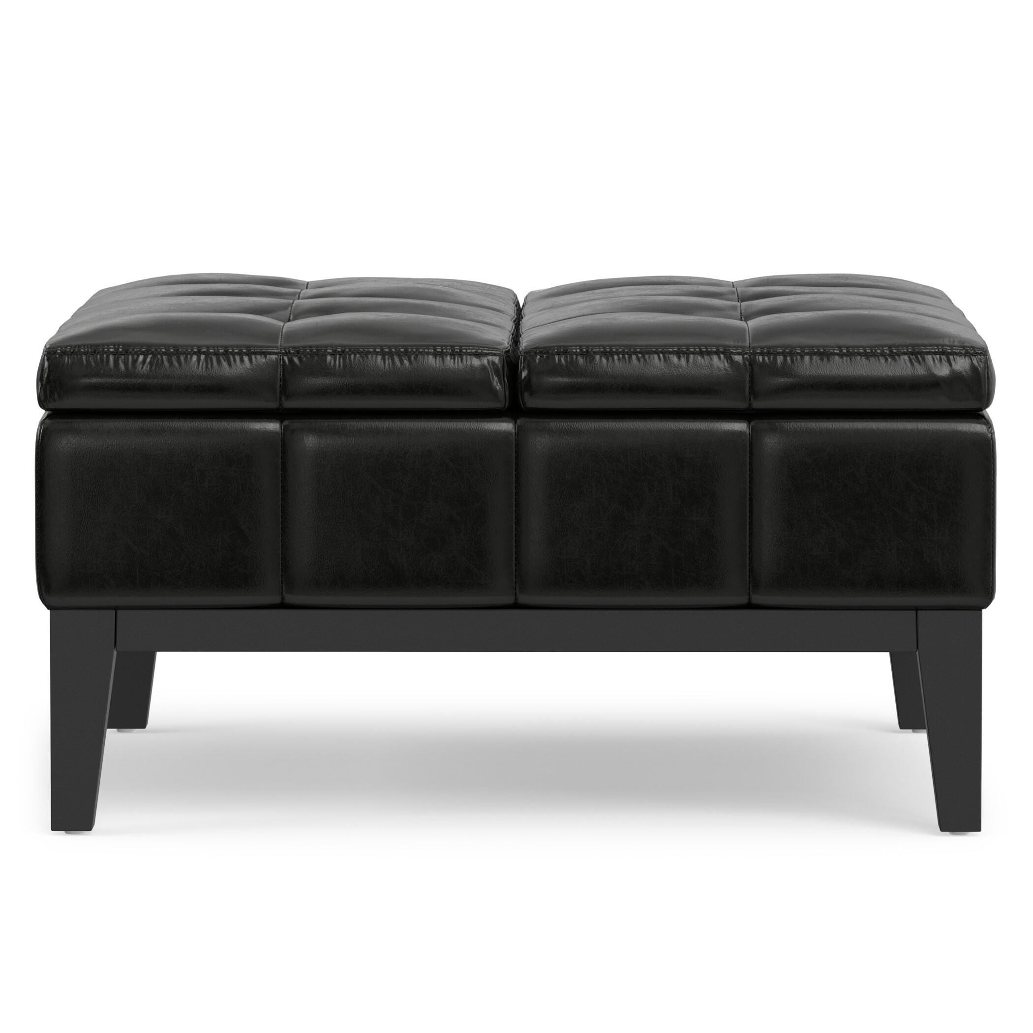 Ottoman Coffee Table Storage Ottoman, Midnight Black, large