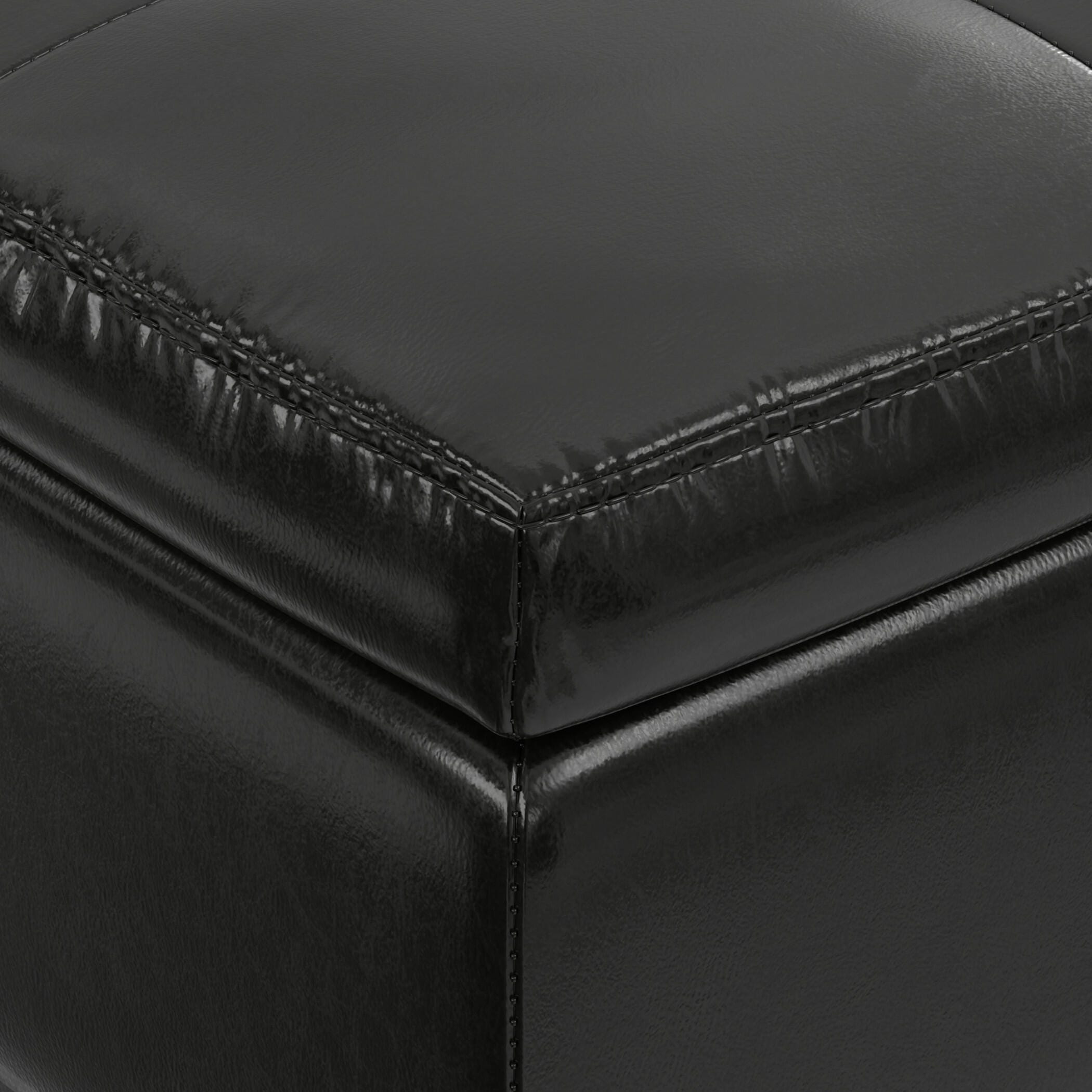Ottoman Coffee Table Storage Ottoman, Midnight Black, large