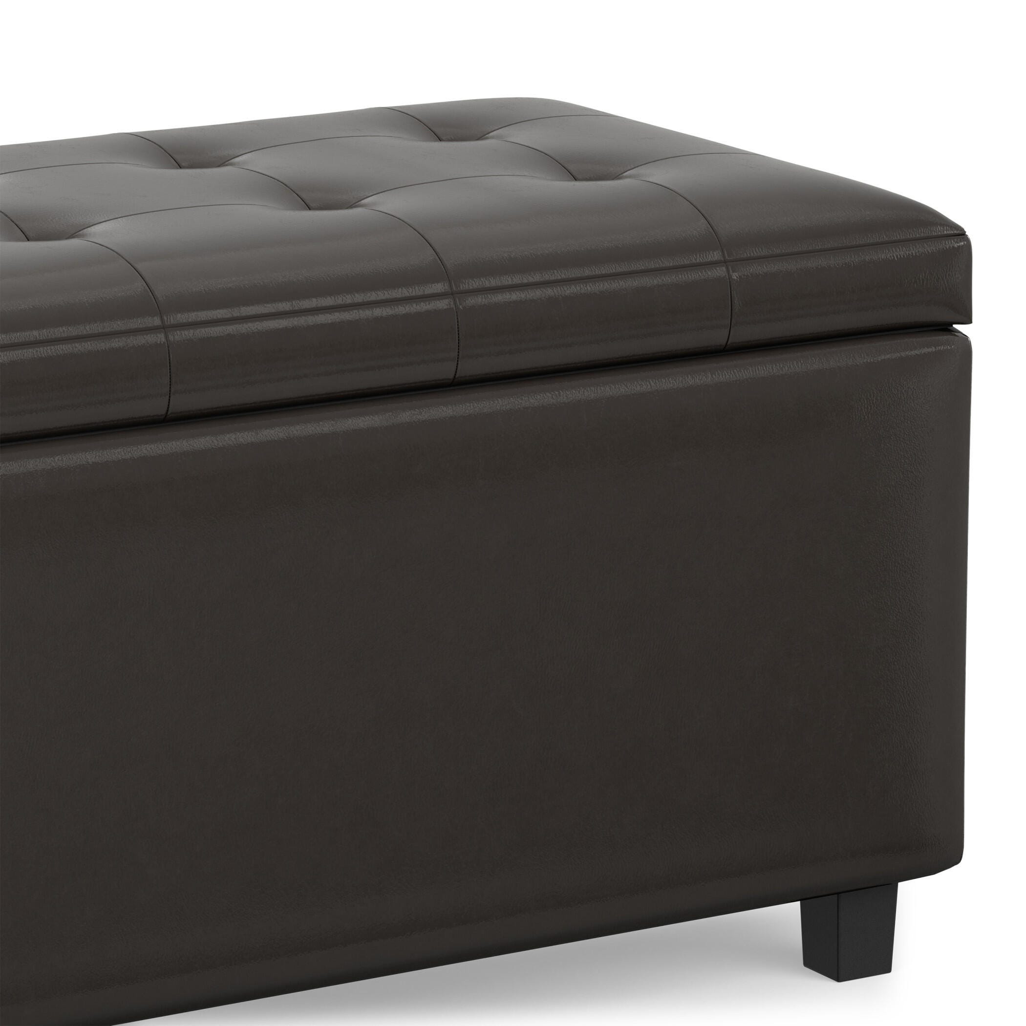 Ottoman Wide Storage Ottoman, Tanners Brown, large