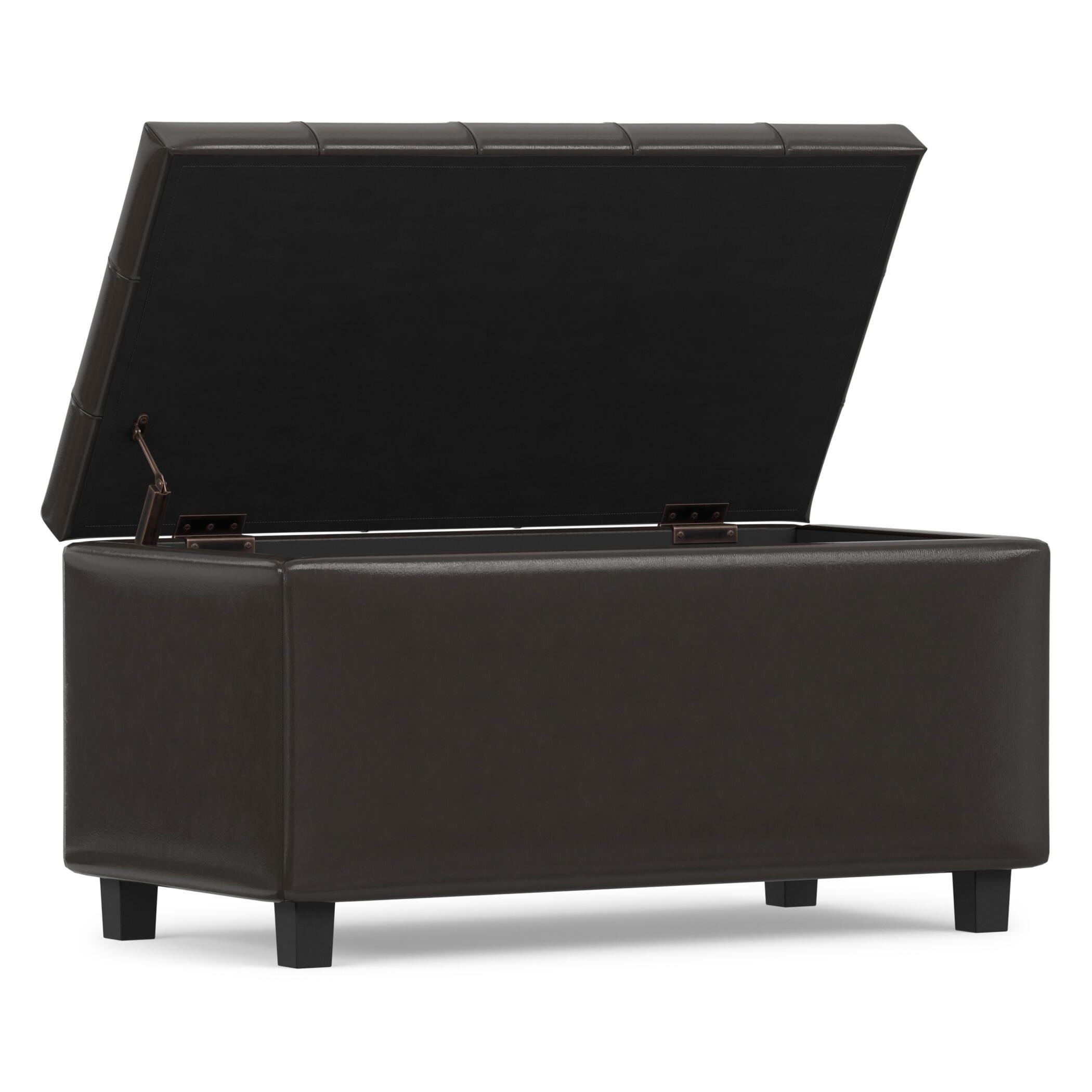 Ottoman Wide Storage Ottoman, Tanners Brown, large