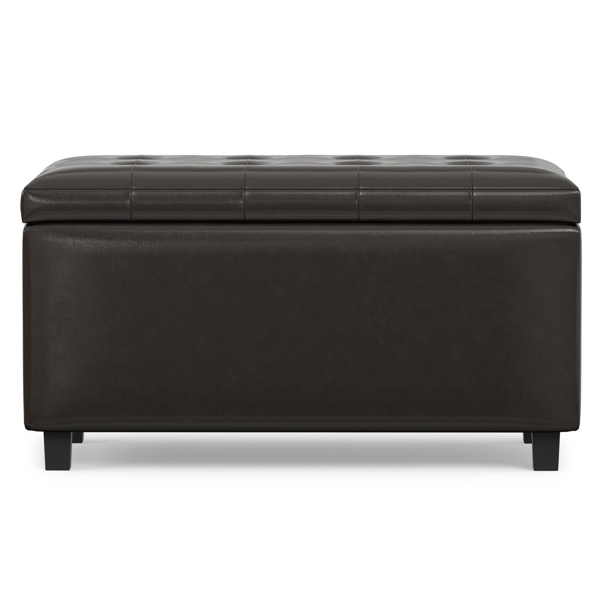 Ottoman Wide Storage Ottoman, Tanners Brown, large