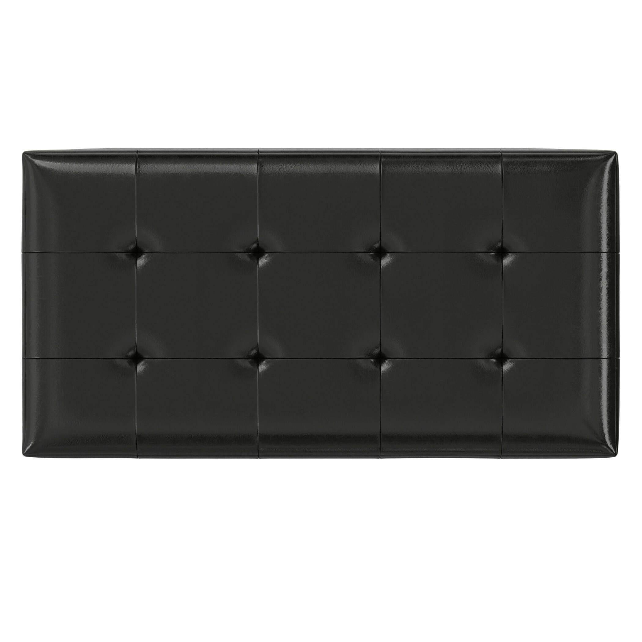 Ottoman Wide Storage Ottoman, Midnight Black, large