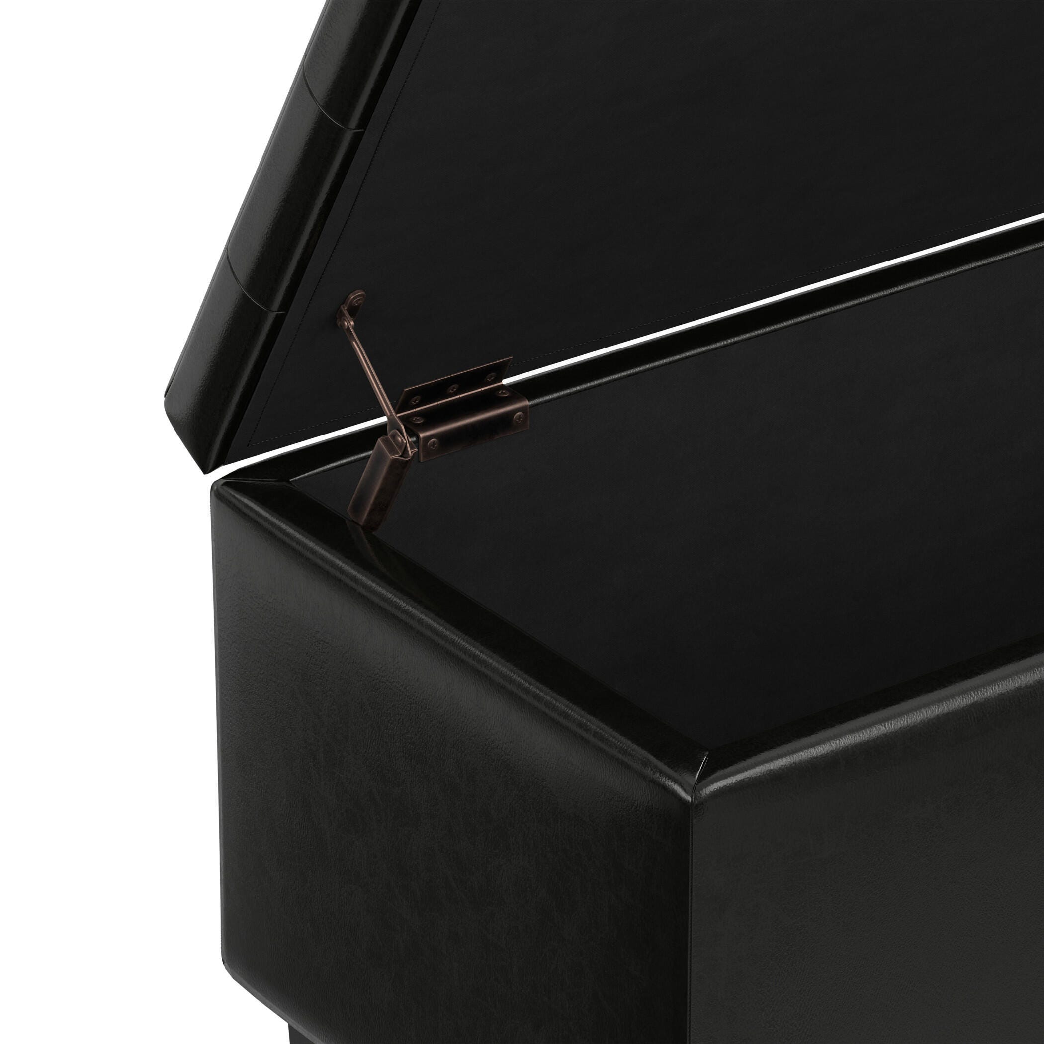 Ottoman Wide Storage Ottoman, Midnight Black, large