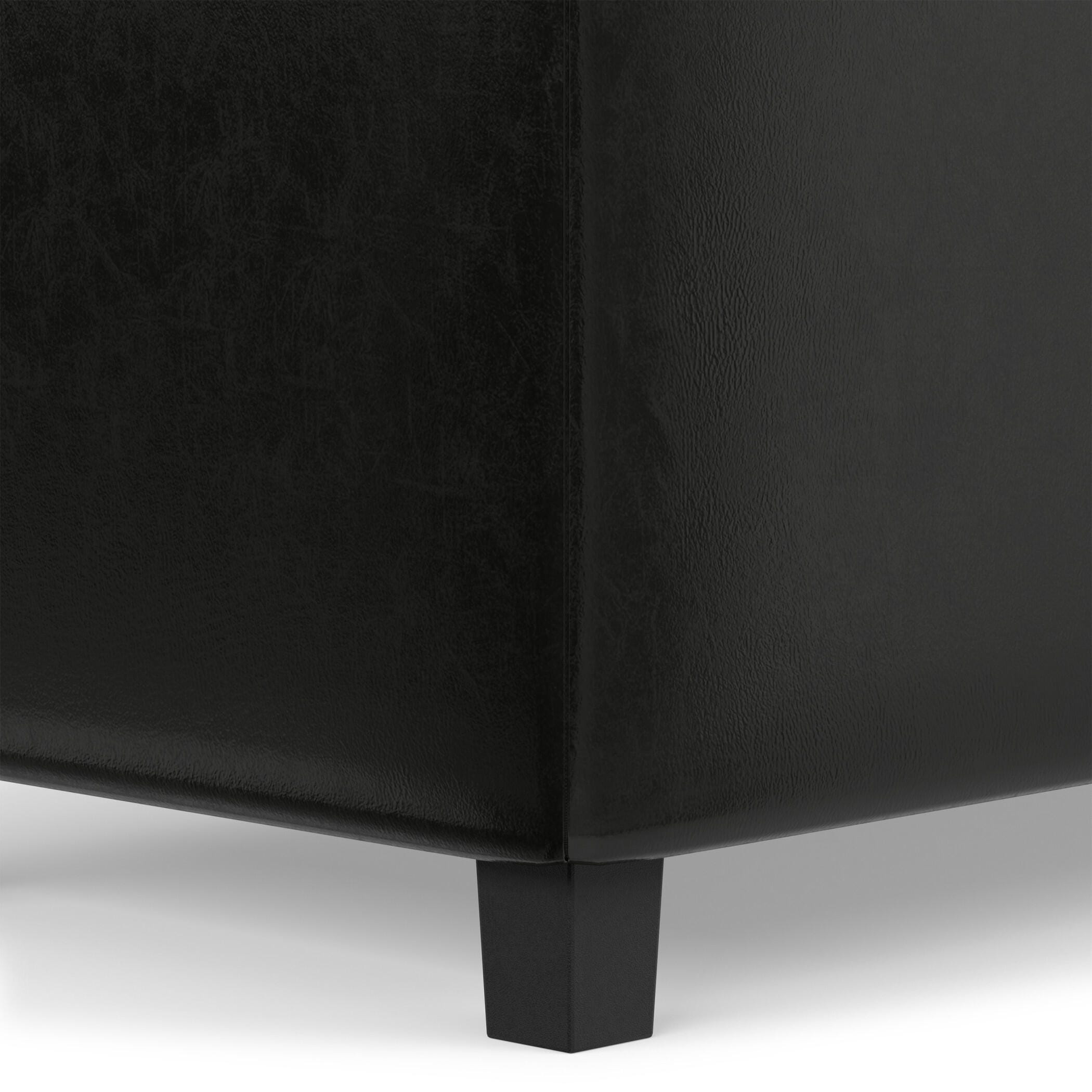 Ottoman Wide Storage Ottoman, Midnight Black, large