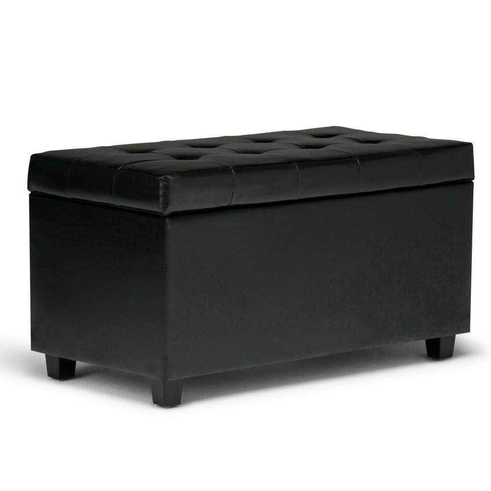 Ottoman Wide Storage Ottoman, Midnight Black, large