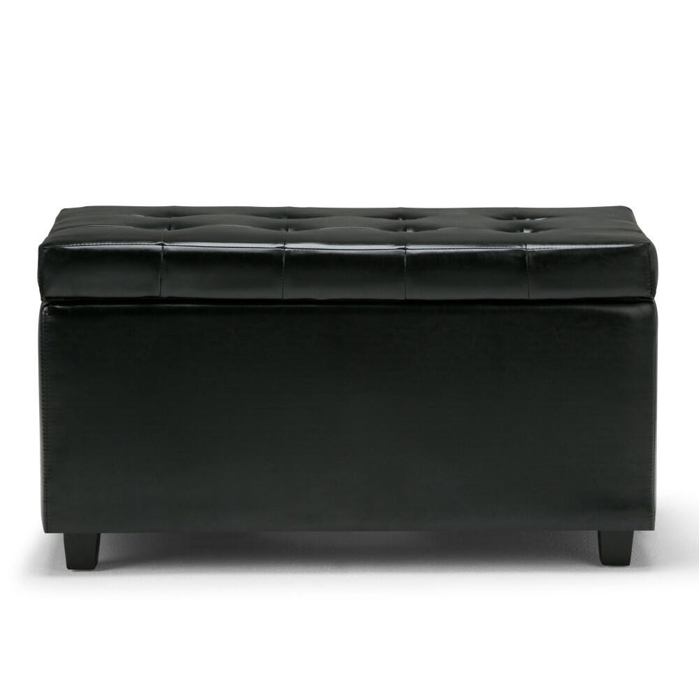 Ottoman Wide Storage Ottoman, Midnight Black, large