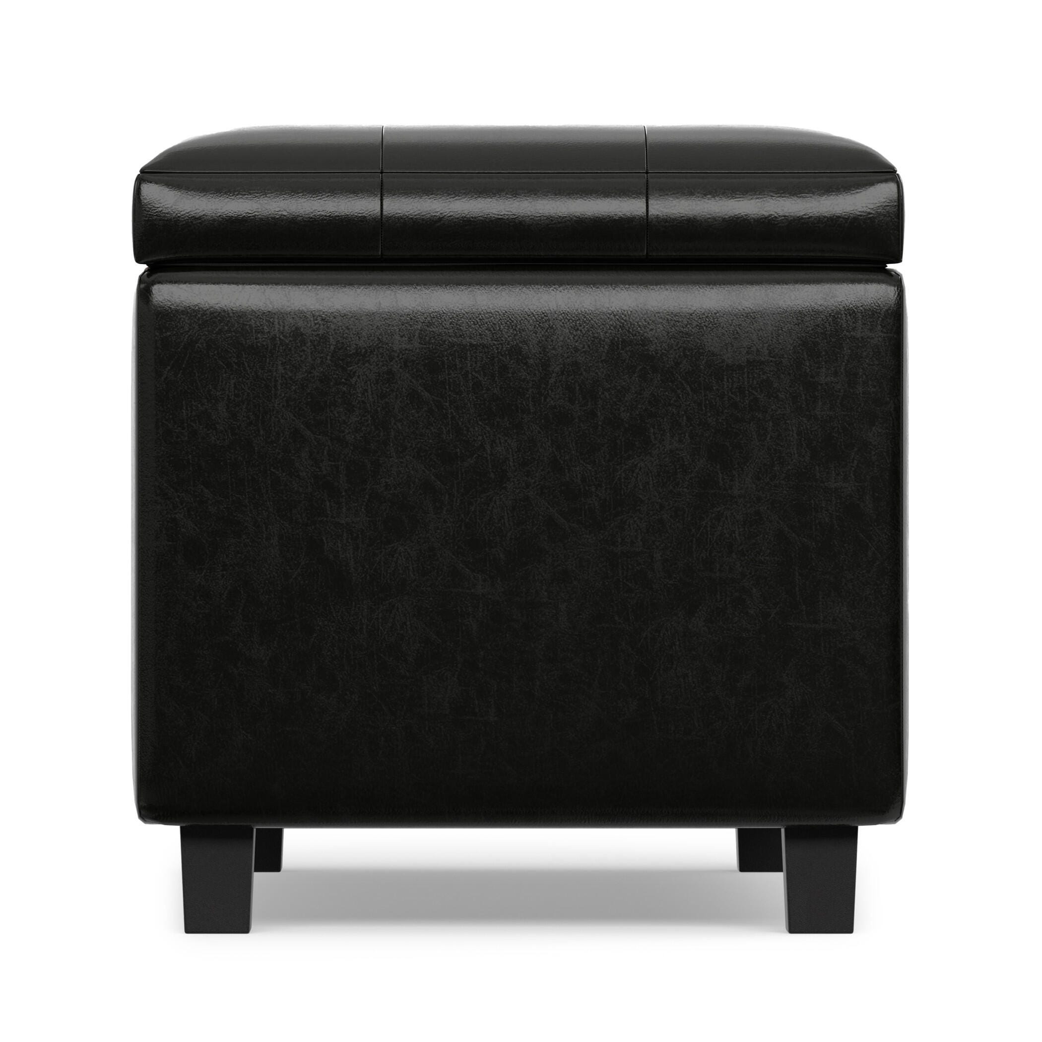 Ottoman Wide Storage Ottoman, Midnight Black, large