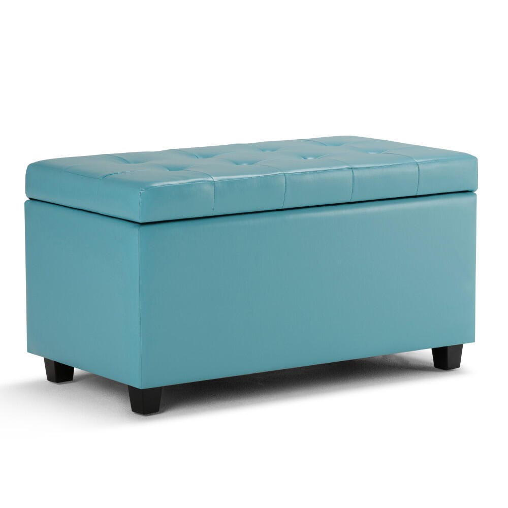 Ottoman Wide Storage Ottoman, Soft Blue, large