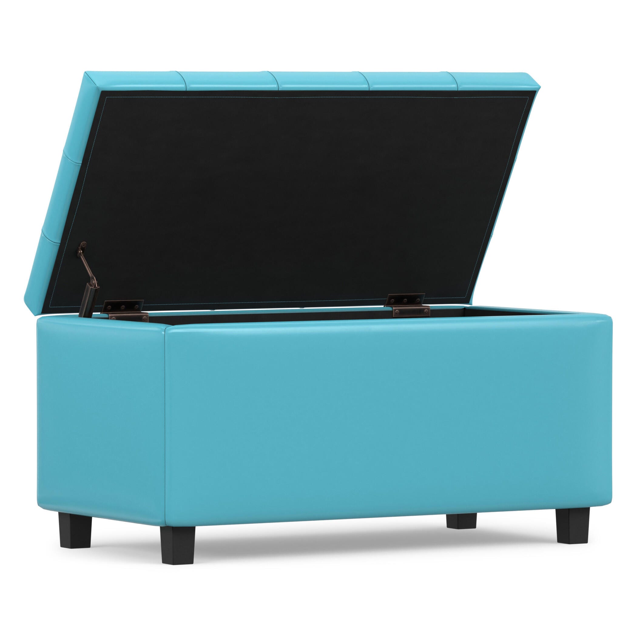 Ottoman Wide Storage Ottoman, Soft Blue, large
