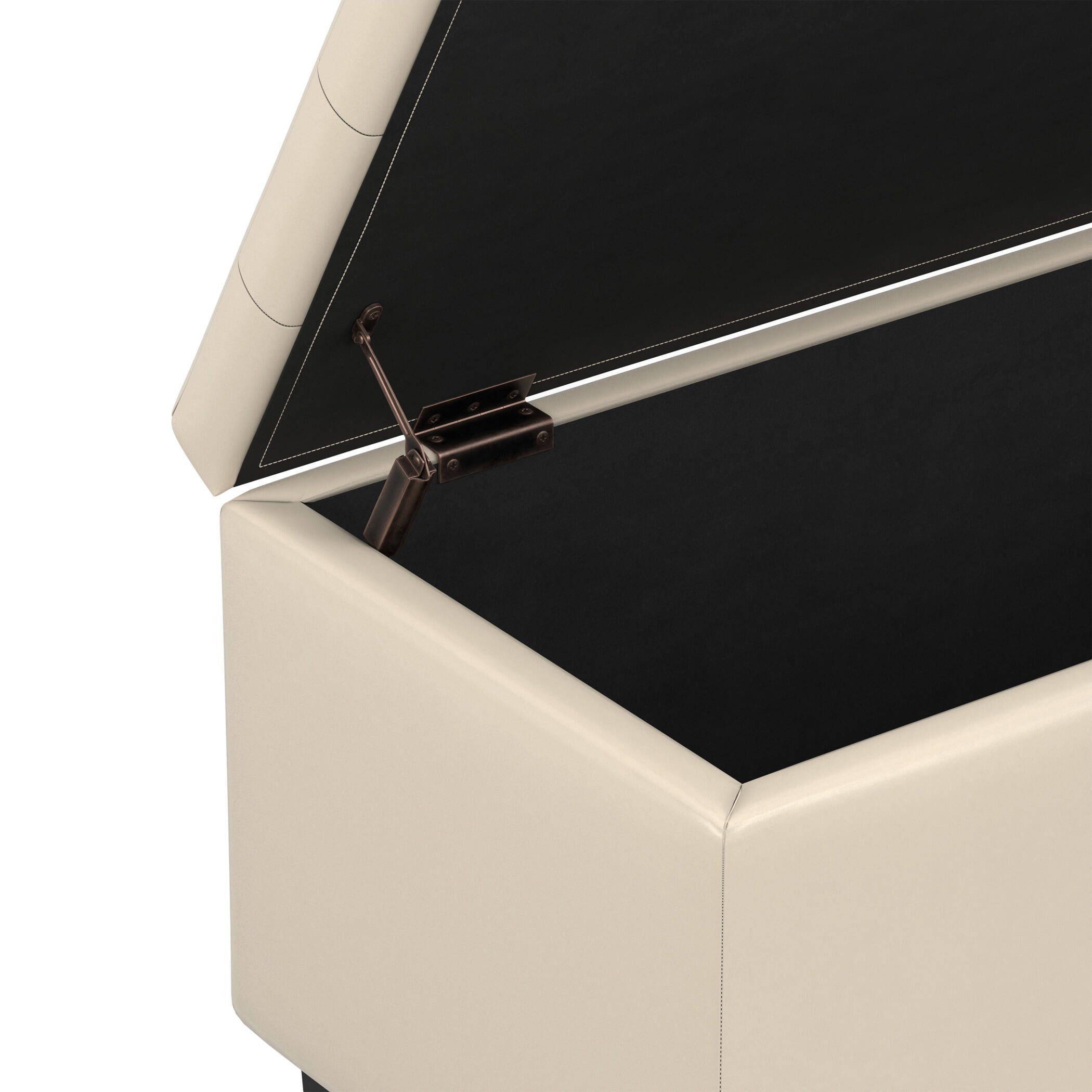 Ottoman Wide Storage Ottoman, Satin Cream, large