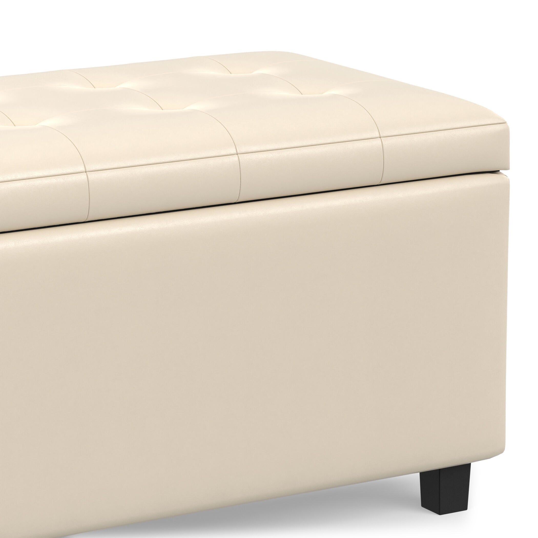 Ottoman Wide Storage Ottoman, Satin Cream, large