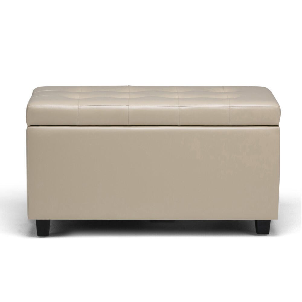 Ottoman Wide Storage Ottoman, Satin Cream, large