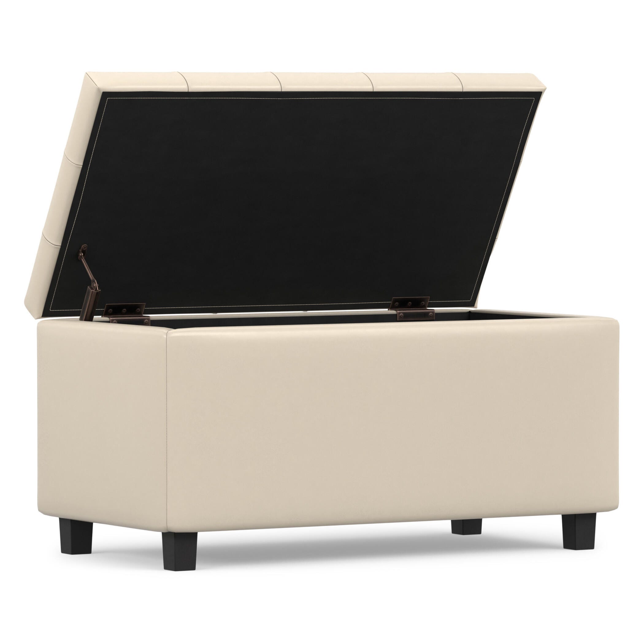 Ottoman Wide Storage Ottoman, Satin Cream, large