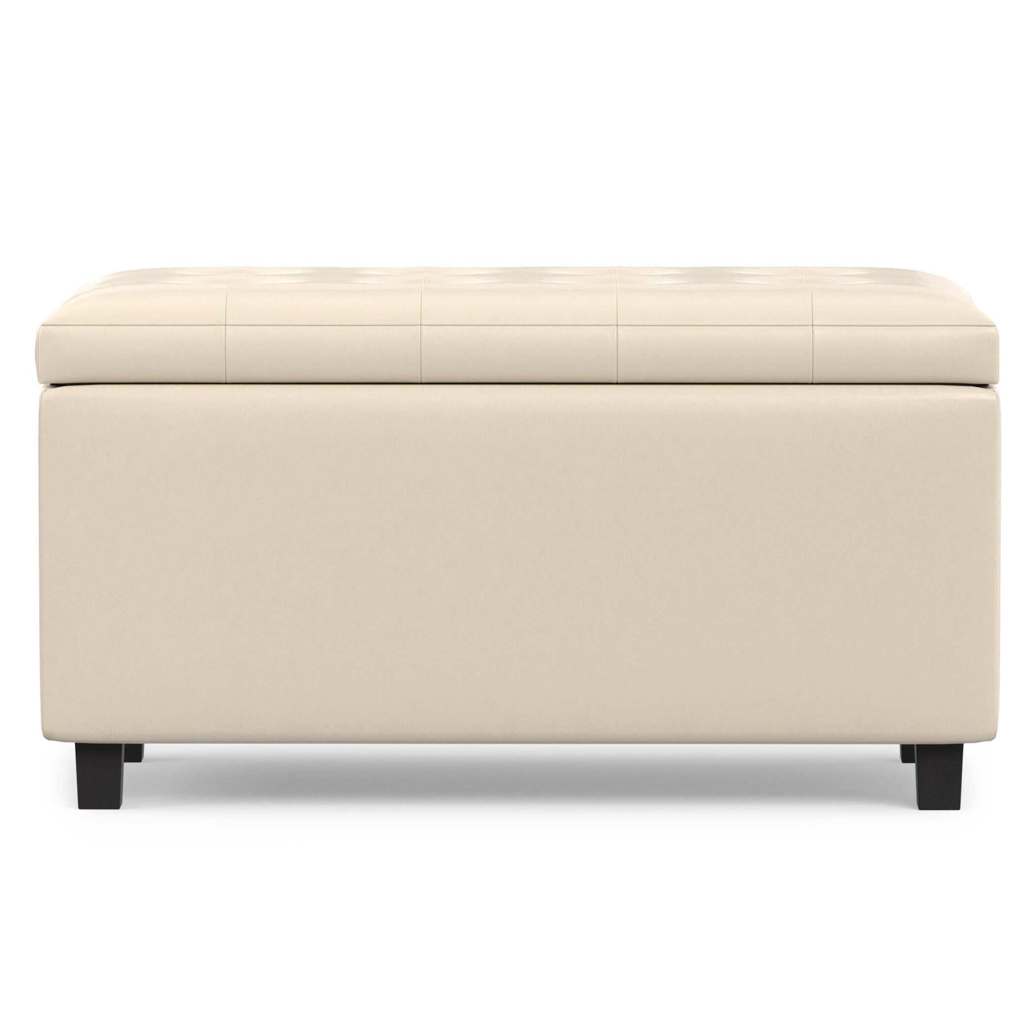 Ottoman Wide Storage Ottoman, Satin Cream, large