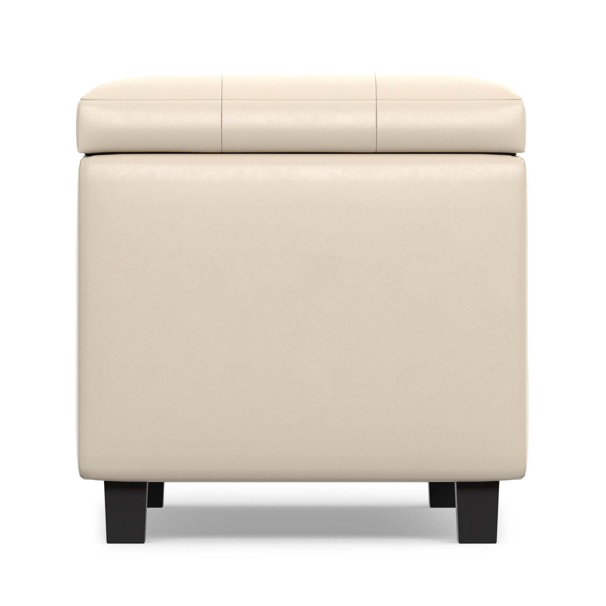 Ottoman Wide Storage Ottoman, Satin Cream, large