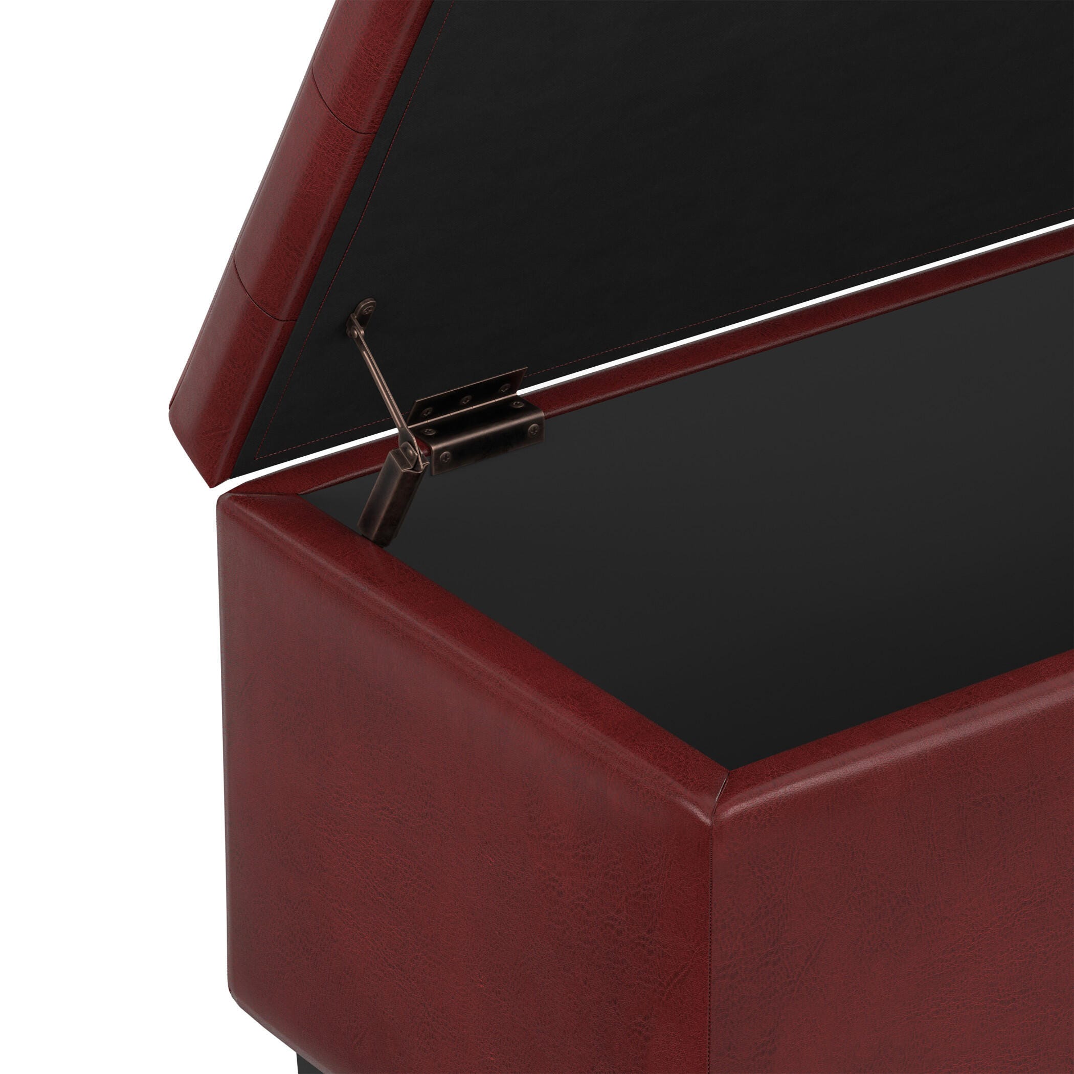 Ottoman Wide Storage Ottoman, Red, large