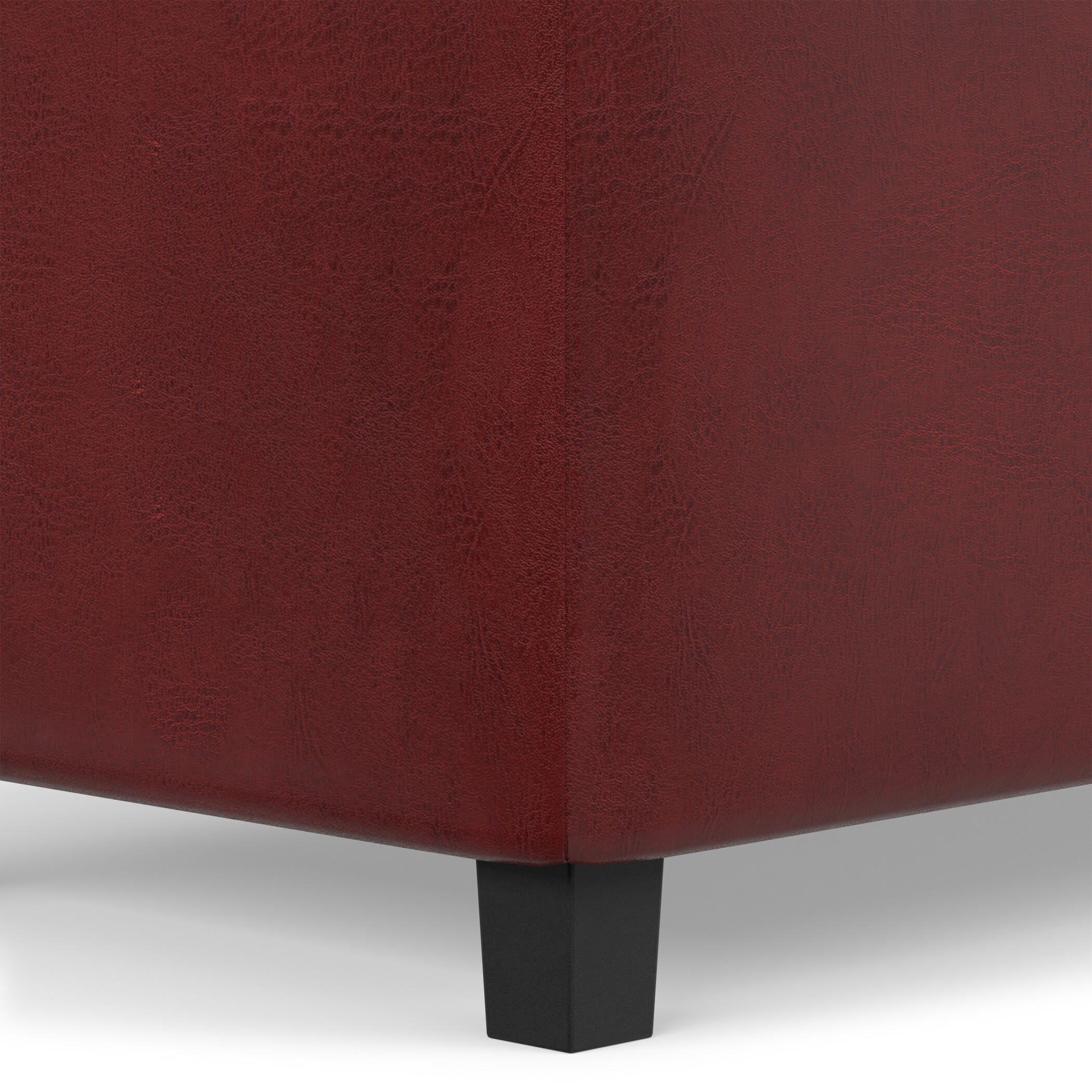 Ottoman Wide Storage Ottoman, Red, large