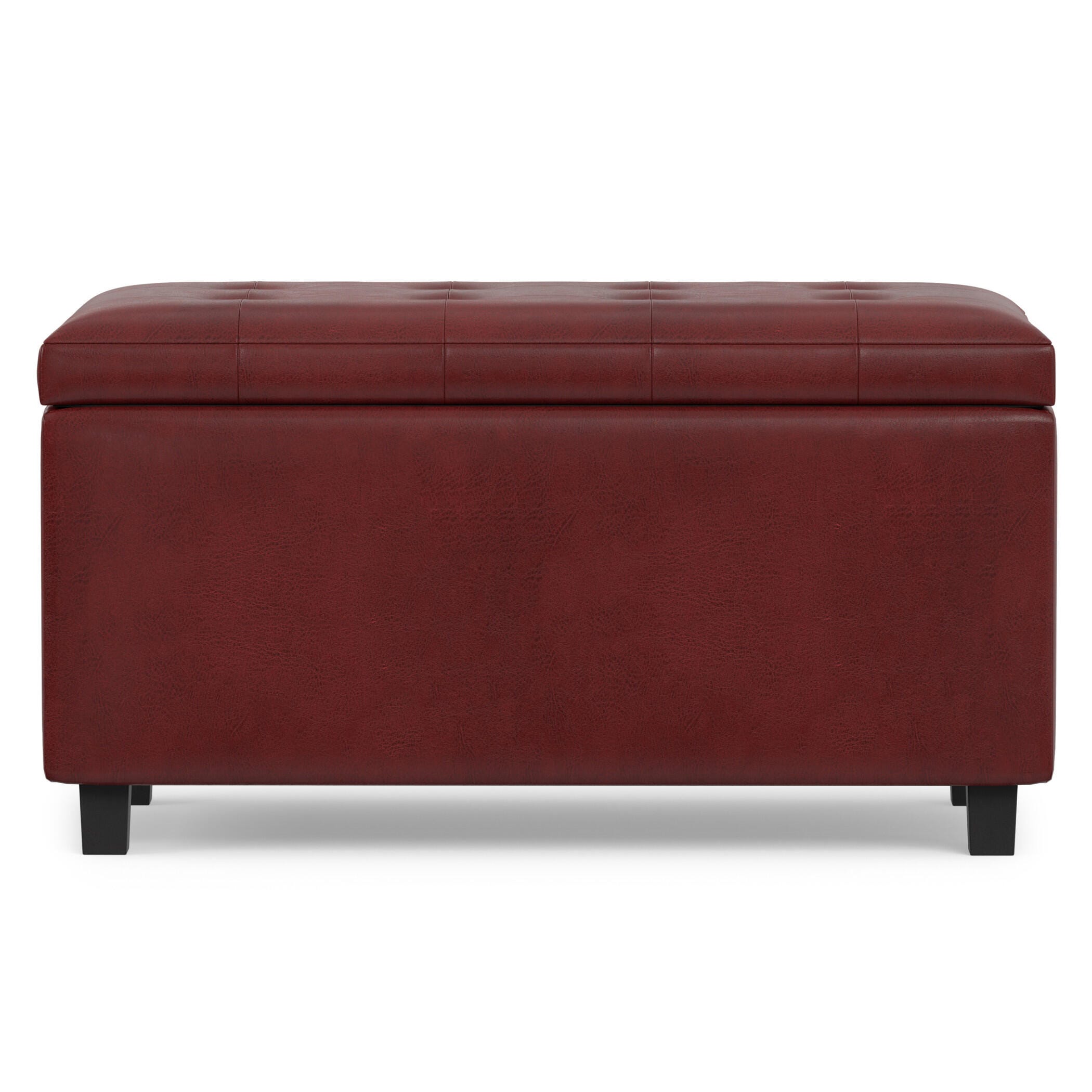 Ottoman Wide Storage Ottoman, Red, large