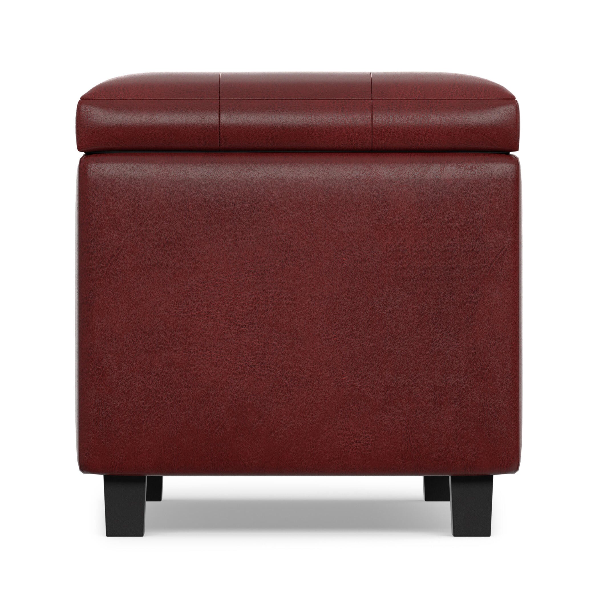 Ottoman Wide Storage Ottoman, Red, large
