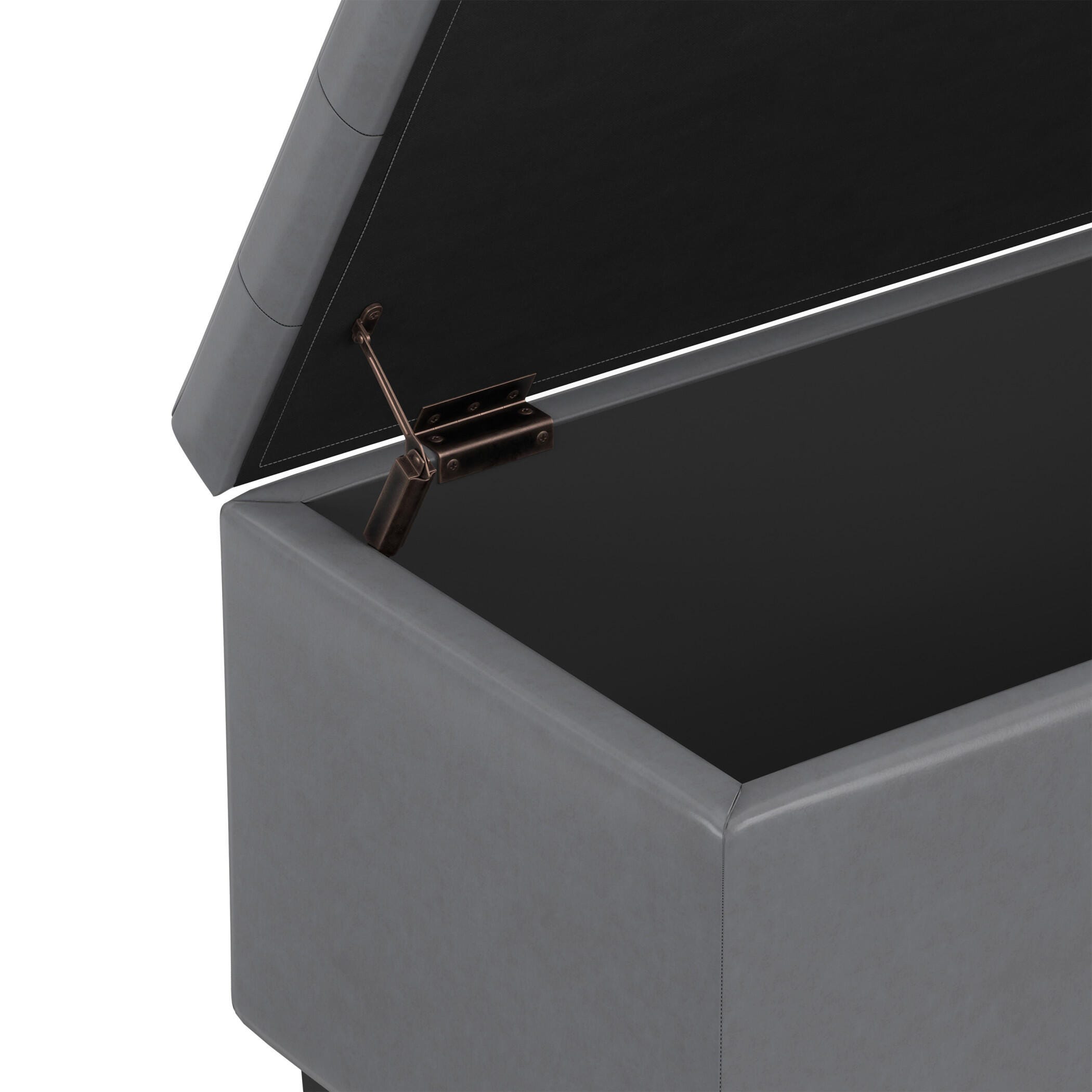 Ottoman Wide Storage Ottoman, Stone Gray, large