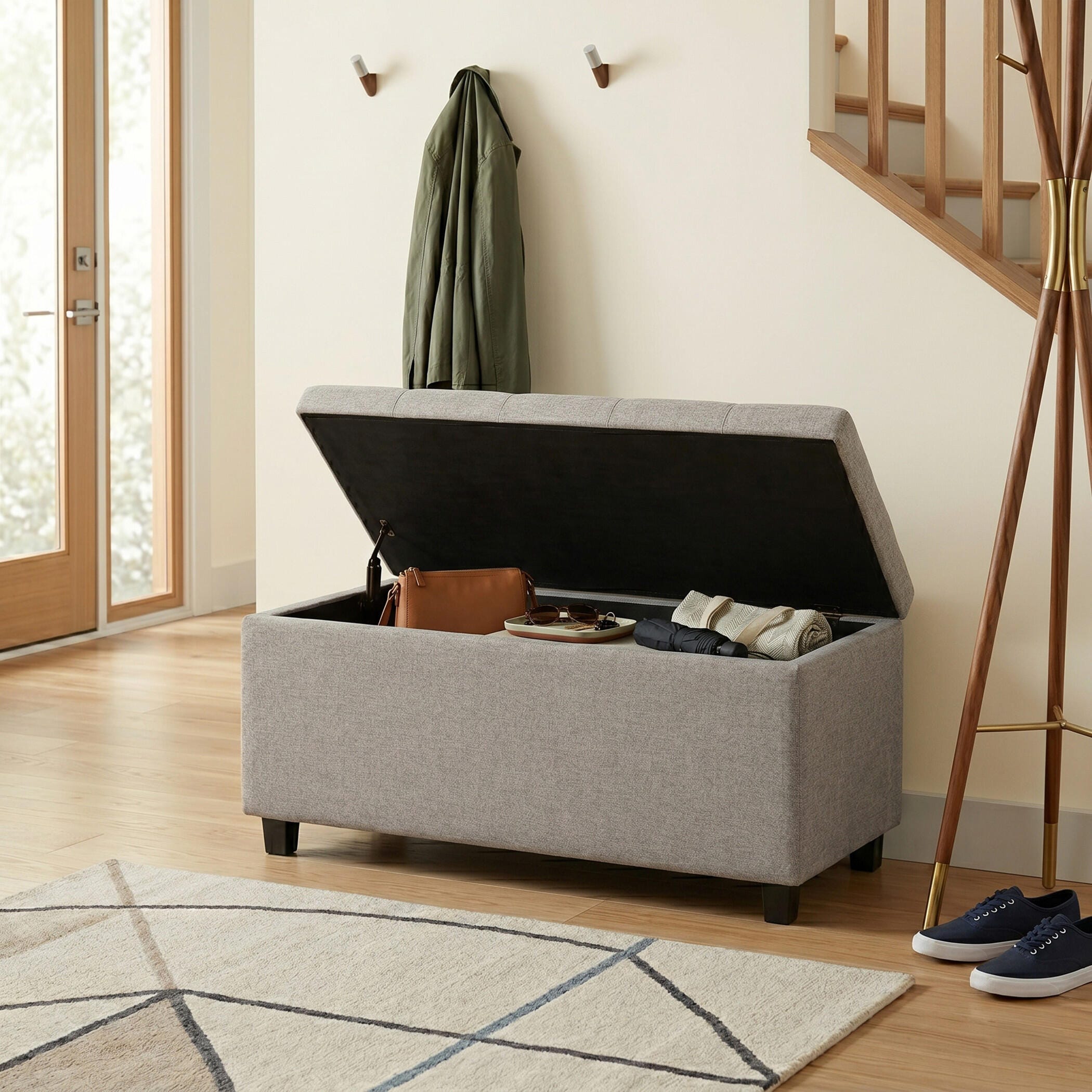 Ottoman Wide Storage Ottoman, Cloud, large