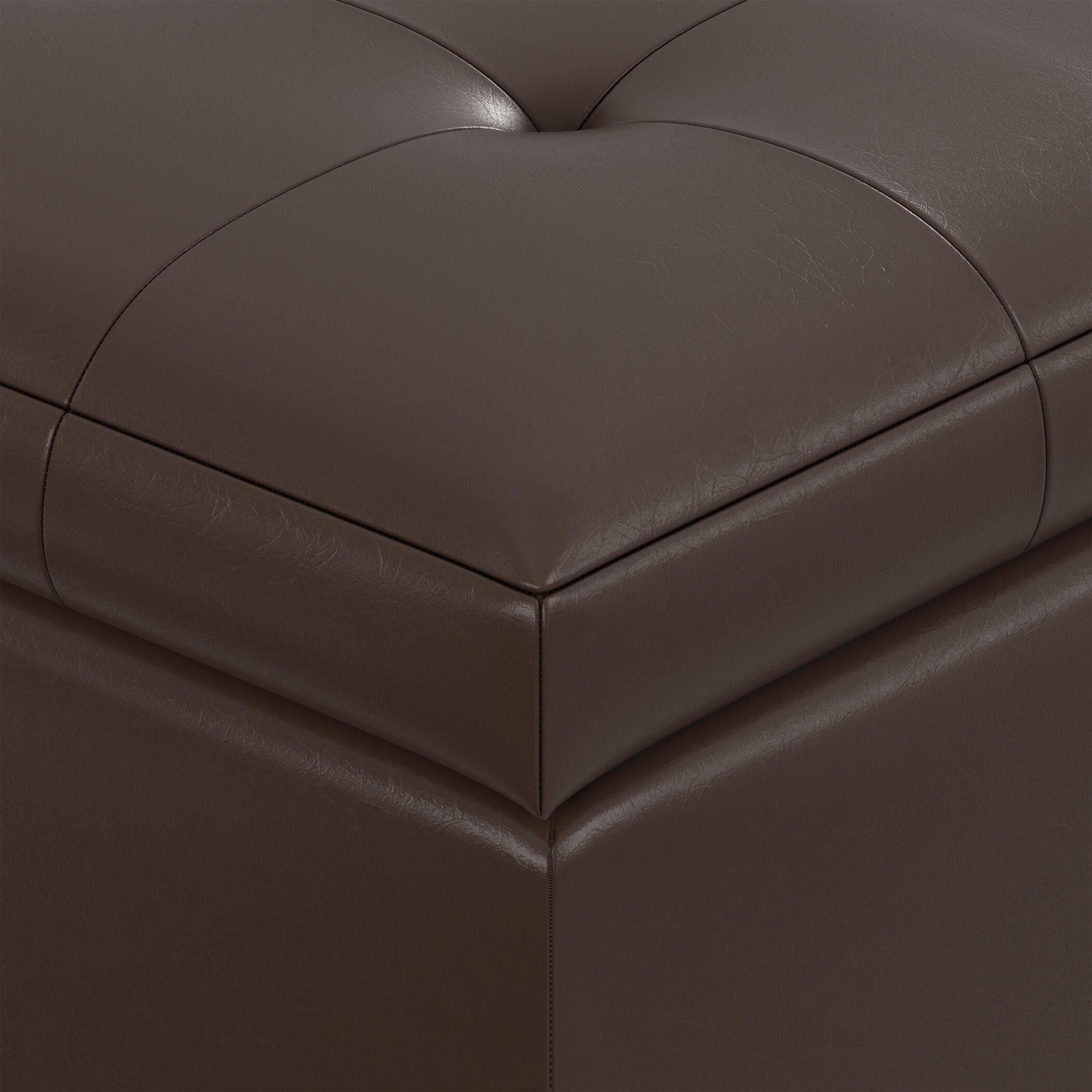 Ottoman Wide Storage Ottoman, Chocolate, large